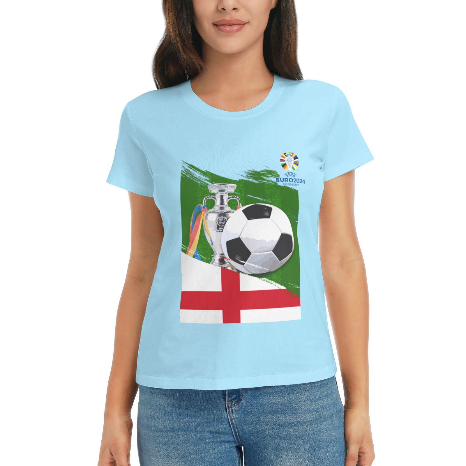 Women's England EURO 2024 Basic Short Sleeve T-Shirt WBT1682 - Soccerfana