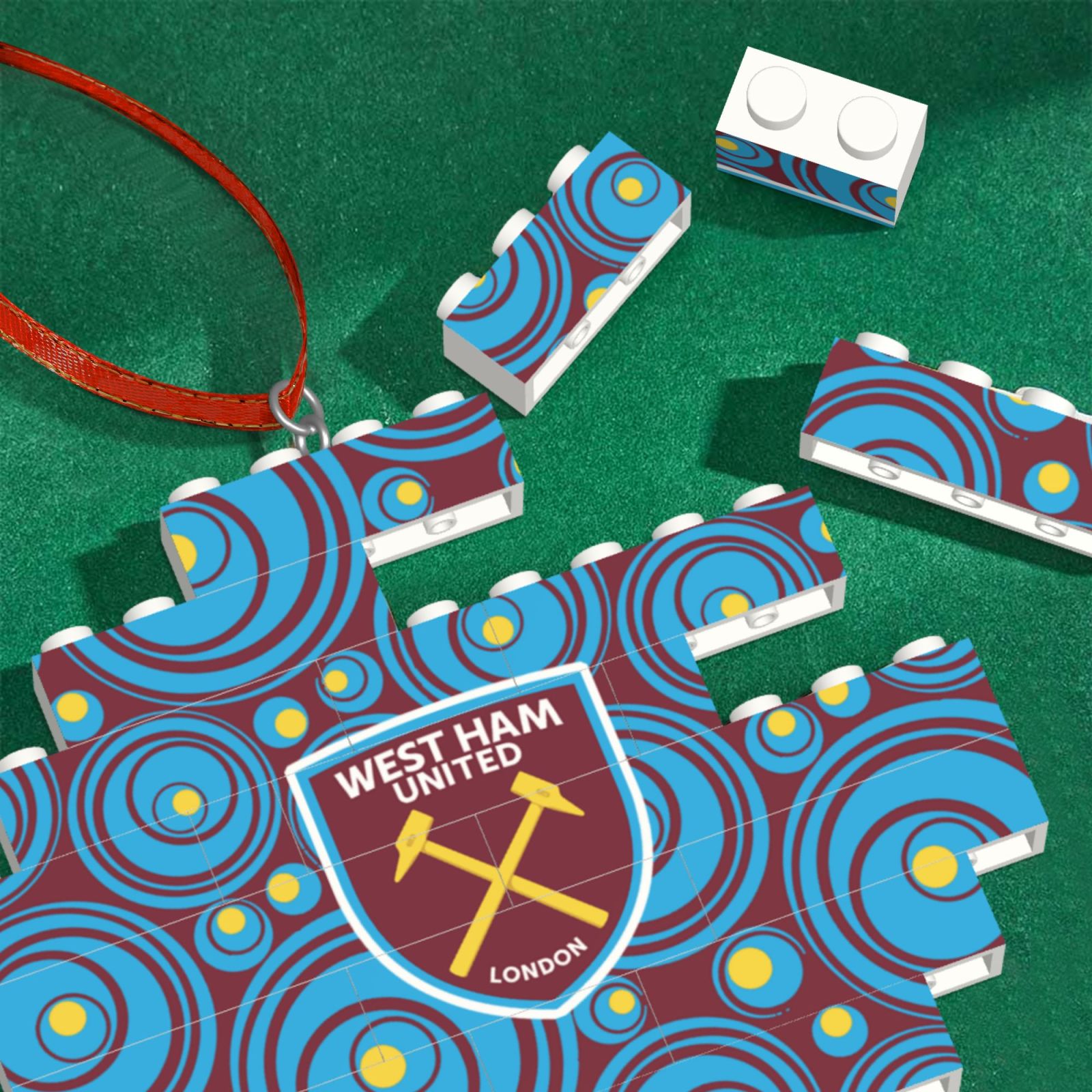 West Ham United Building Block Puzzle Ornament BBP1984 - Soccerfana