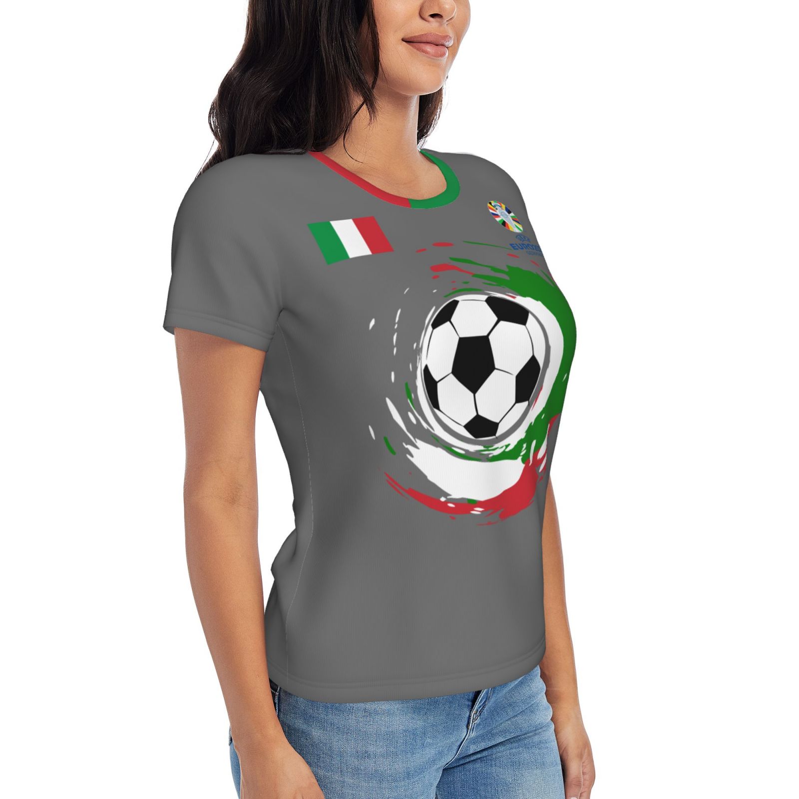 Women's Italy EURO 2024 Short Sleeve T-Shirt WST1688 - Soccerfana
