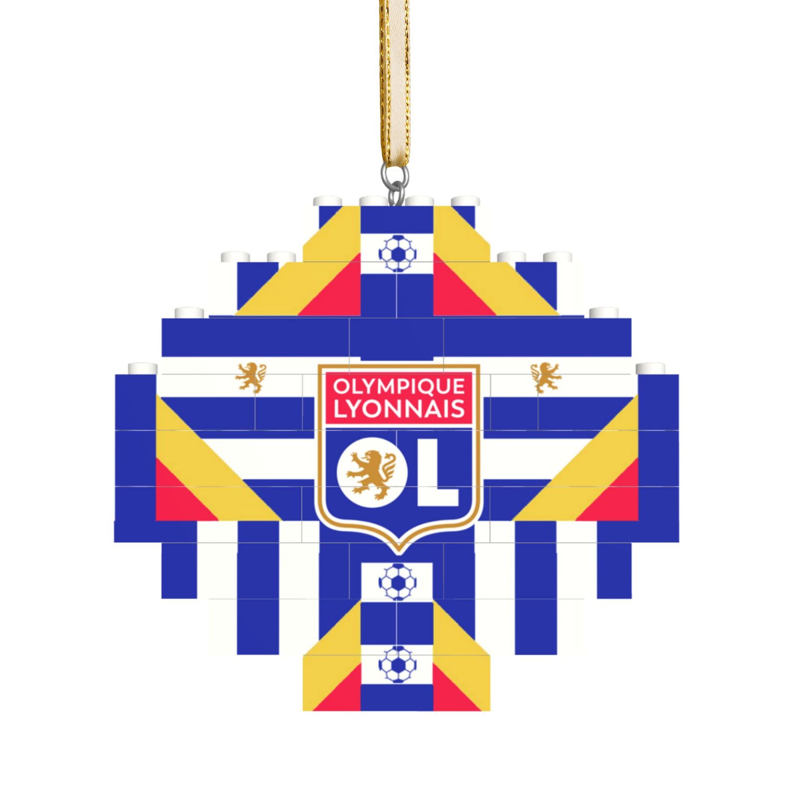 Olympique Lyonnais Building Block Puzzle Ornament BBP2012 - Soccerfana