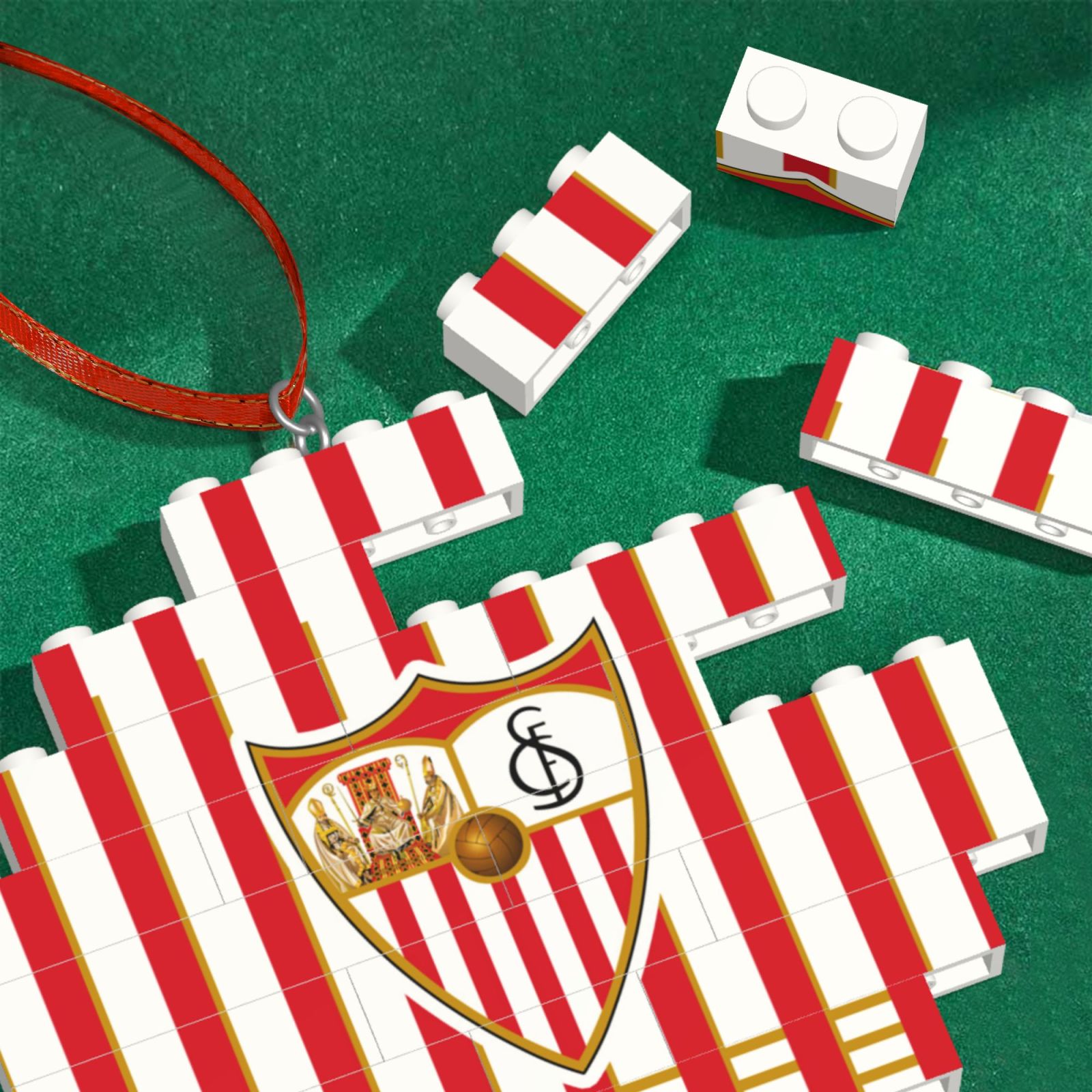 Sevilla Building Block Puzzle Ornament BBP2102 - Soccerfana