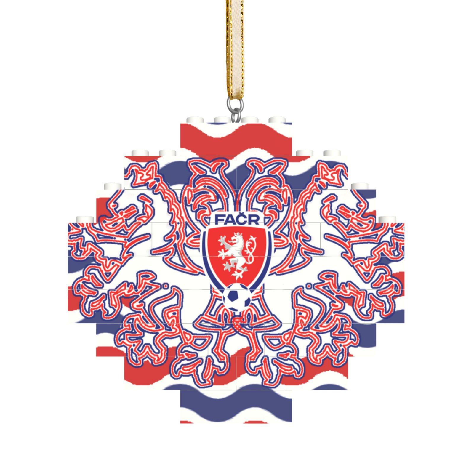 Czech Building Block Puzzle Ornament BBP1986 - Soccerfana