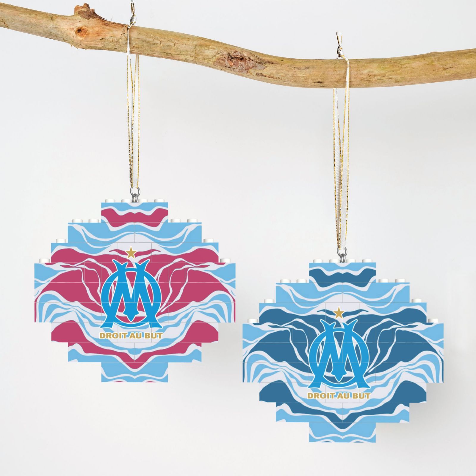 Olympique Marseille Building Block Puzzle Ornament BBP2020 - Soccerfana