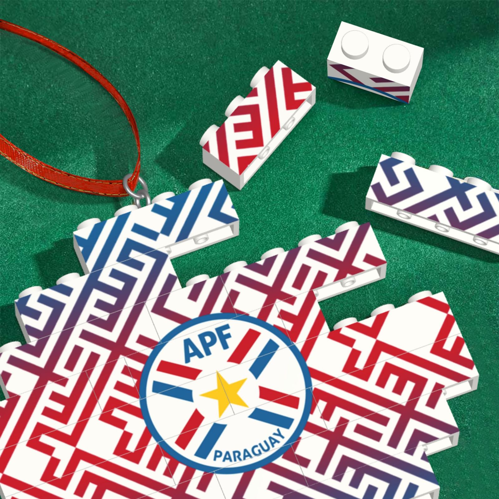 Paraguay Building Block Puzzle Ornament BBP1991 - Soccerfana