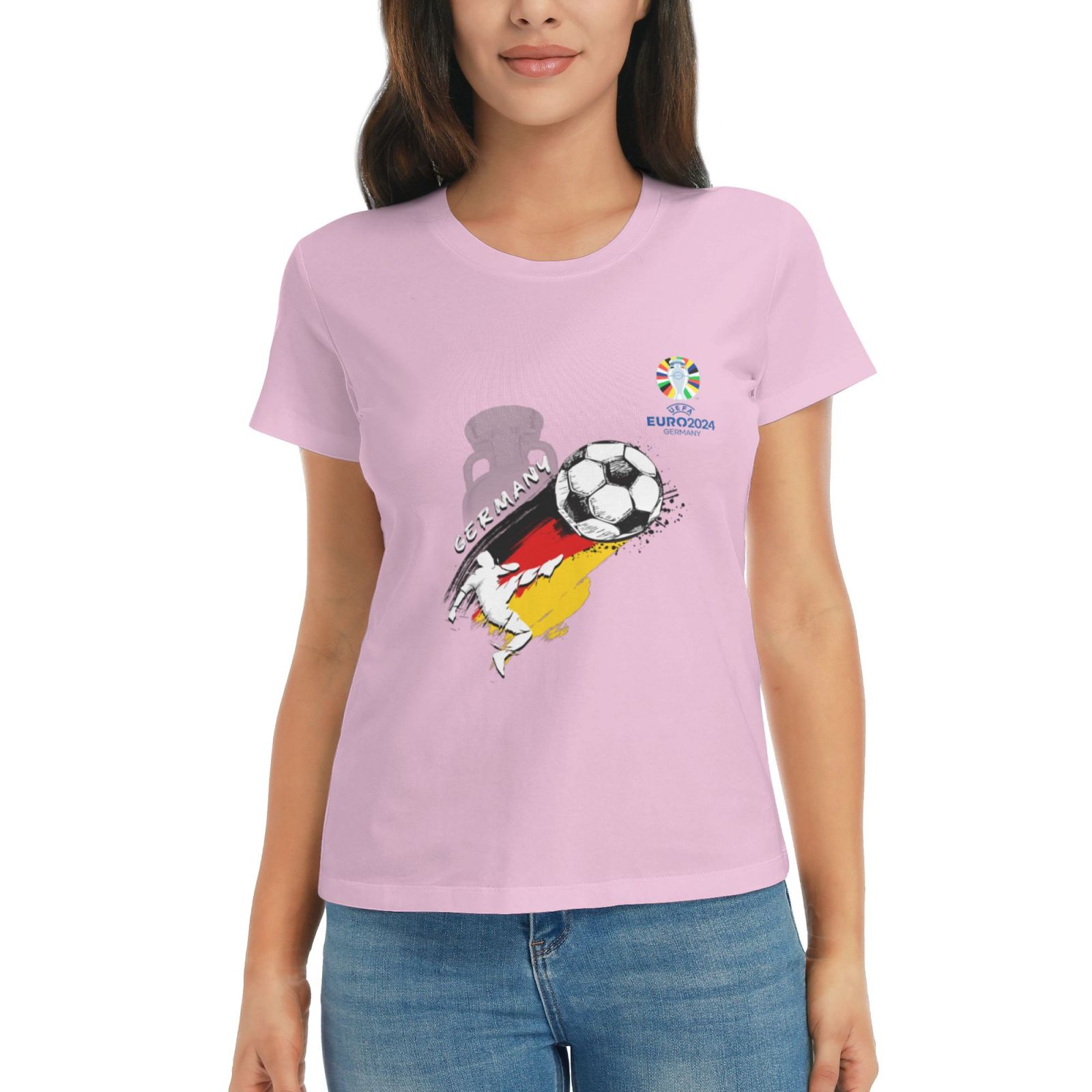 Women's Germany EURO 2024 Basic Short Sleeve T-Shirt WBT1680 - Soccerfana