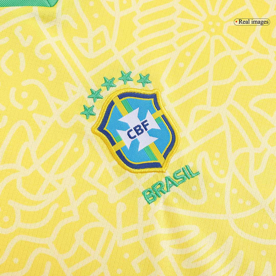 Kid's Brazil Home Jersey+Shorts Copa America 2024 - Soccerfana