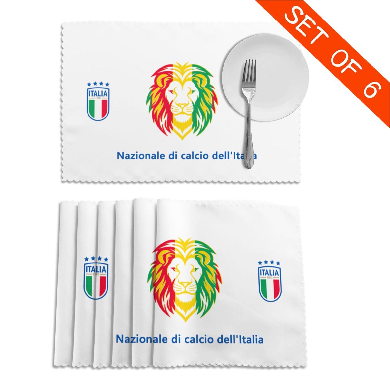 Italy Placemat Set Of 6 PFD2271 - Soccerfana