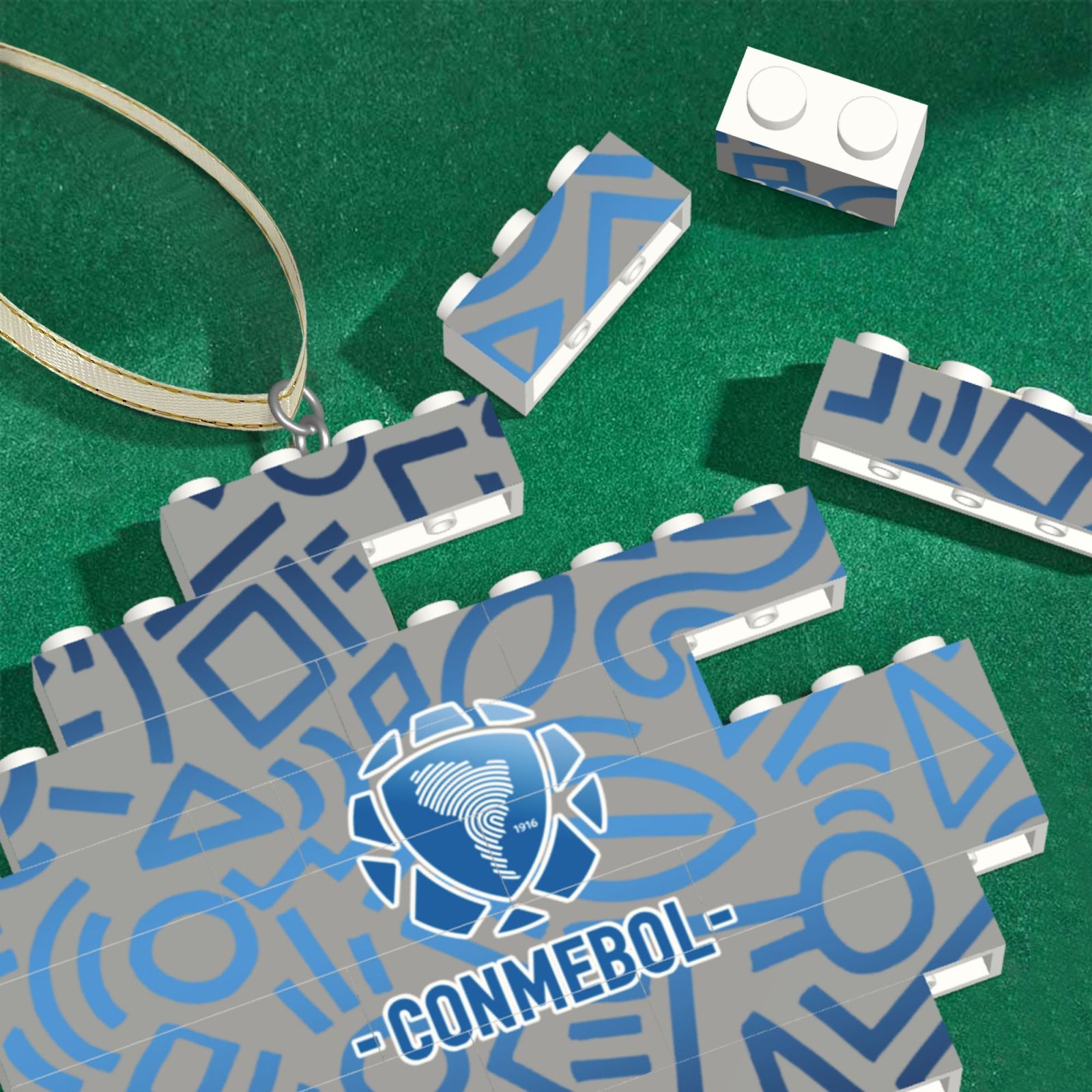 South American Building Block Puzzle Ornament BBP1987 - Soccerfana