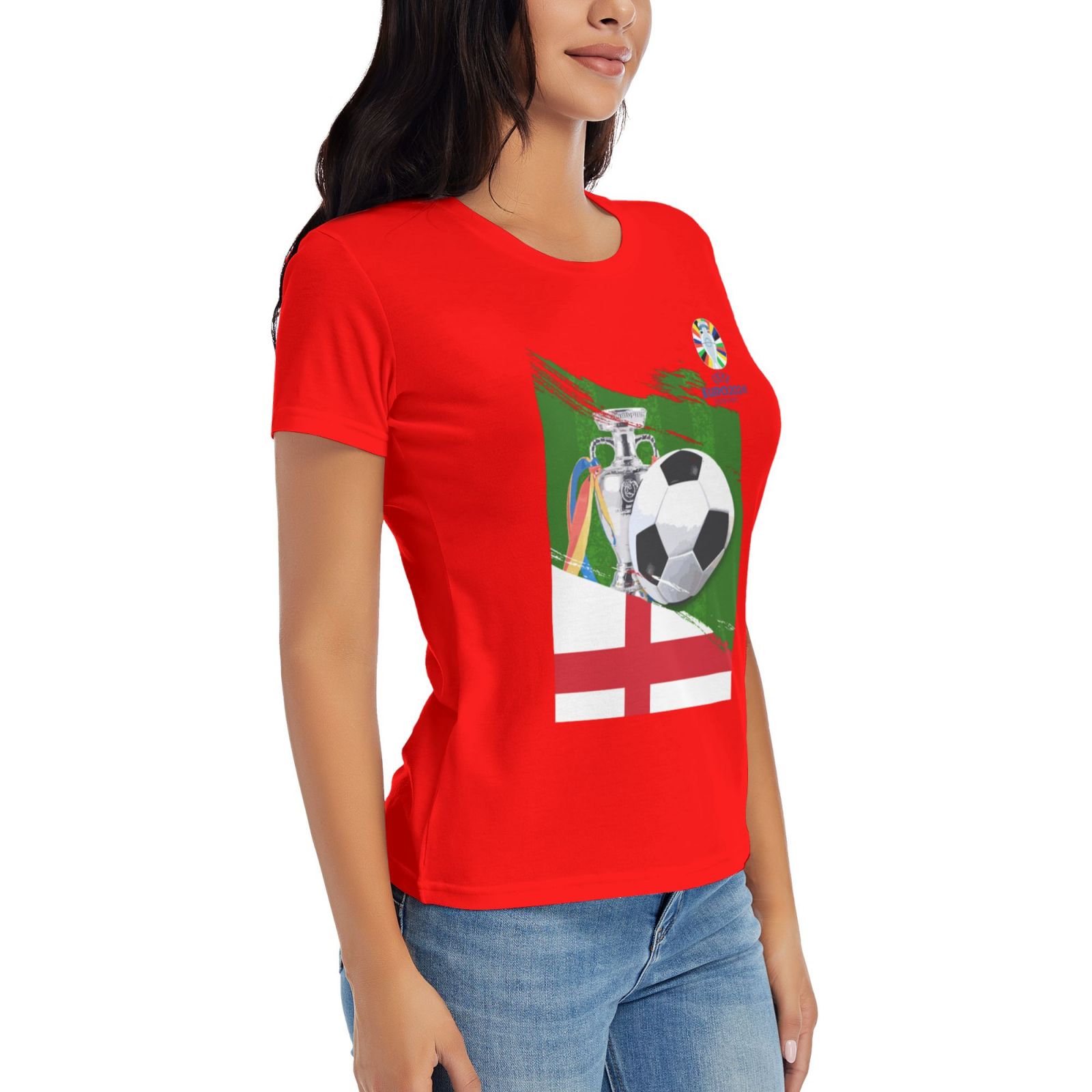 Women's England EURO 2024 Basic Short Sleeve T-Shirt WBT1682 - Soccerfana