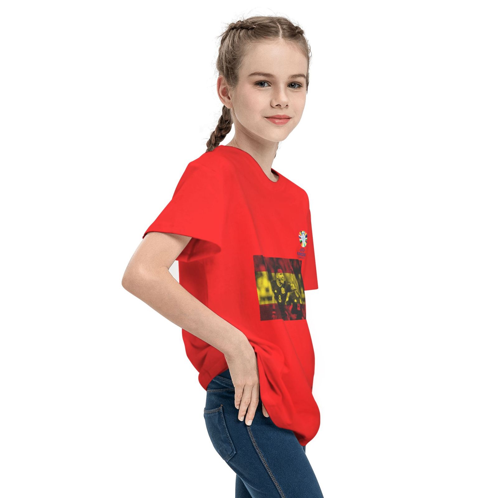 Kid's Spain EURO 2024 Teenage T-shirt TET1738 - Soccerfana
