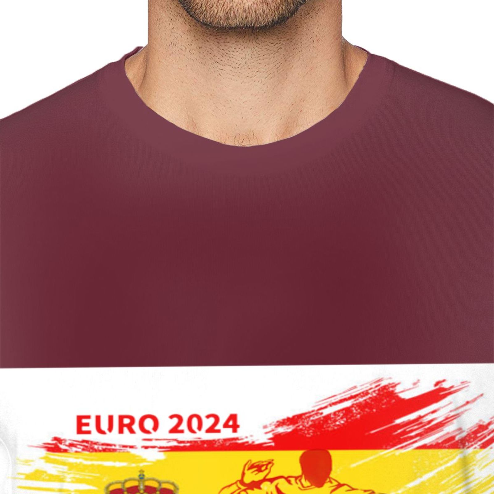 Men's Spain EURO 2024 Basic Short Sleeve T-Shirt BST1753 - Soccerfana