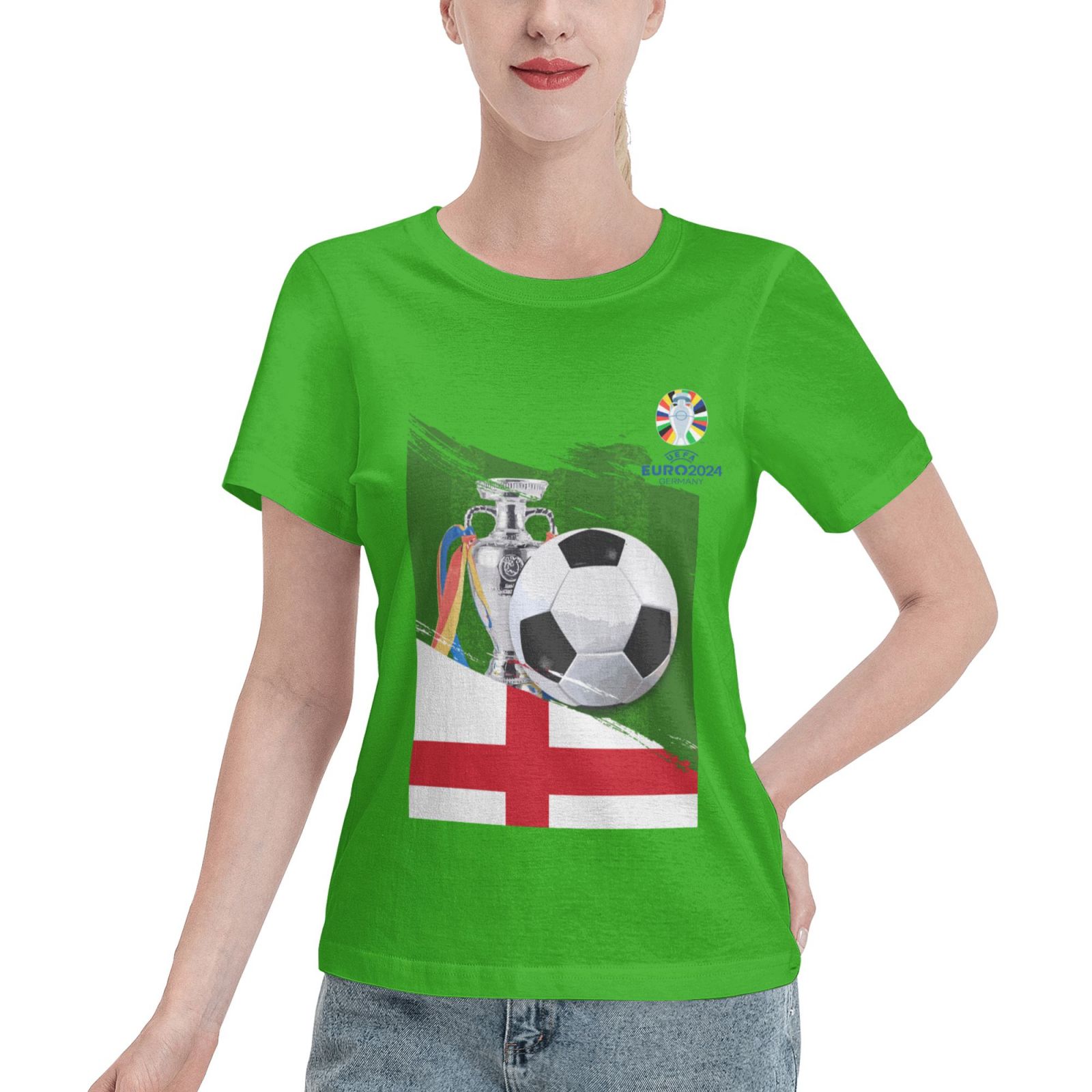 Women's England EURO 2024 Basic Short Sleeve T-Shirt WBT1682 - Soccerfana