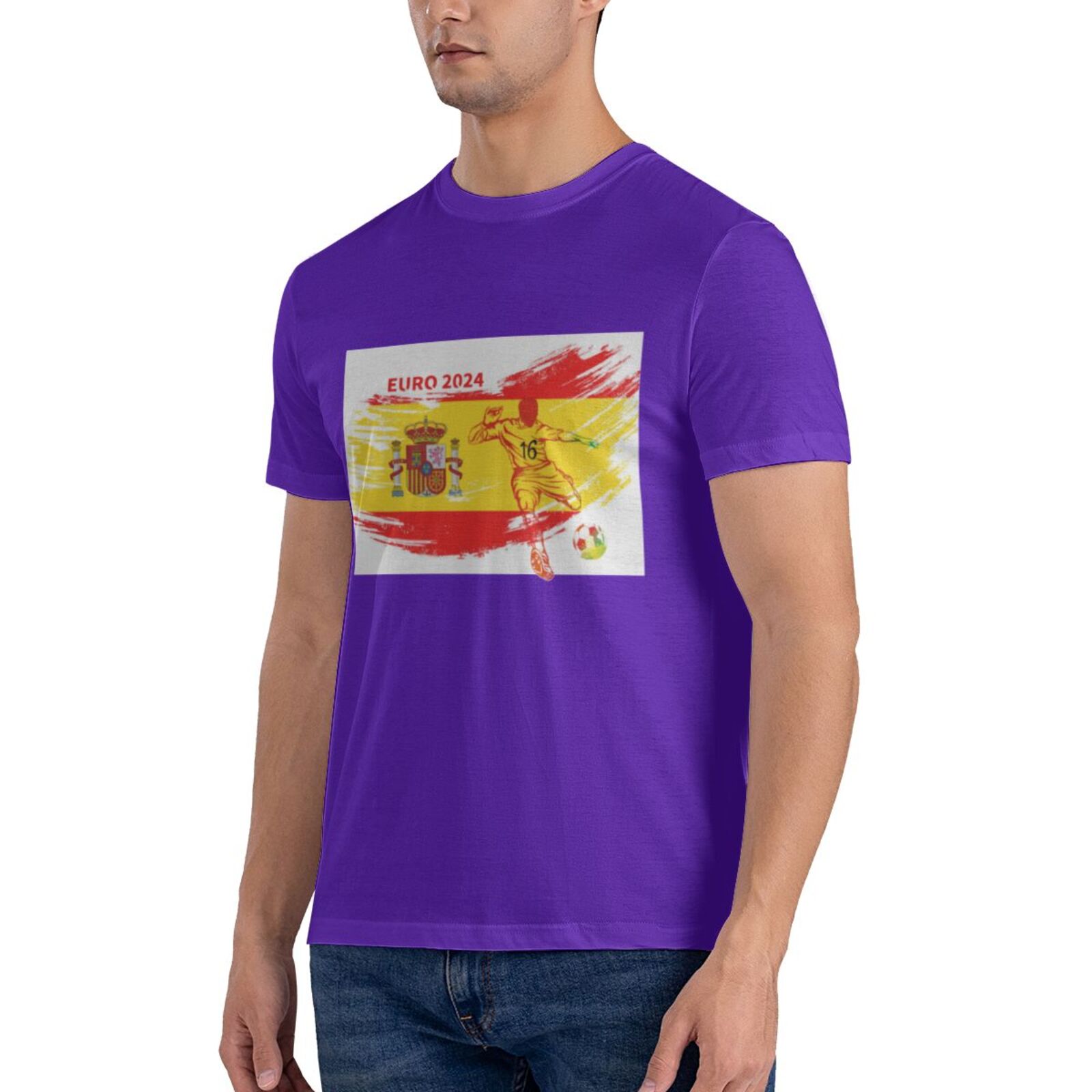 Men's Spain EURO 2024 Basic Short Sleeve T-Shirt BST1753 - Soccerfana