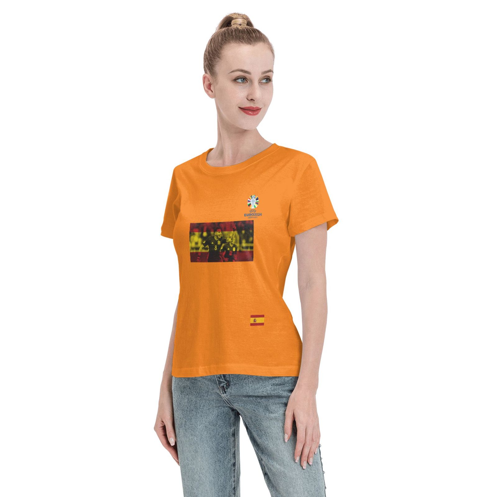 Women's Spain EURO 2024 Basic Short Sleeve T-Shirt WBT1740 - Soccerfana