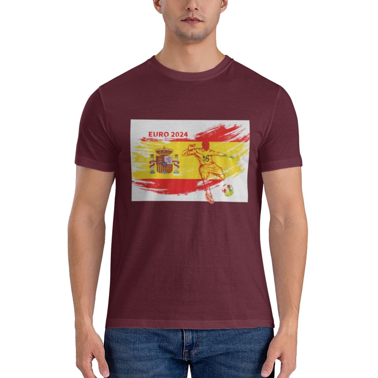 Men's Spain EURO 2024 Basic Short Sleeve T-Shirt BST1753 - Soccerfana