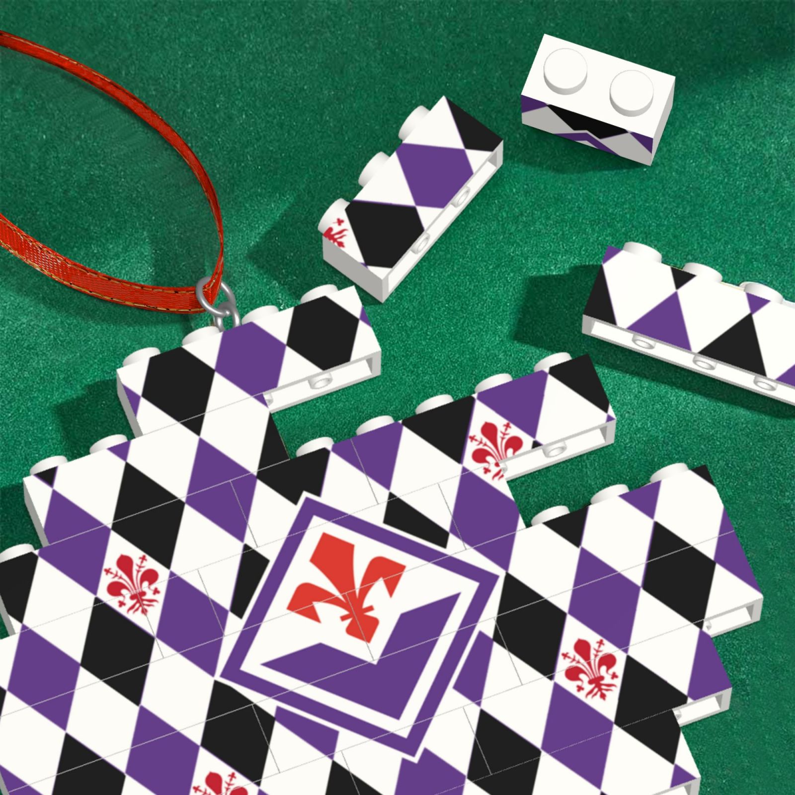 Fiorentina Building Block Puzzle Ornament BBP2031 - Soccerfana