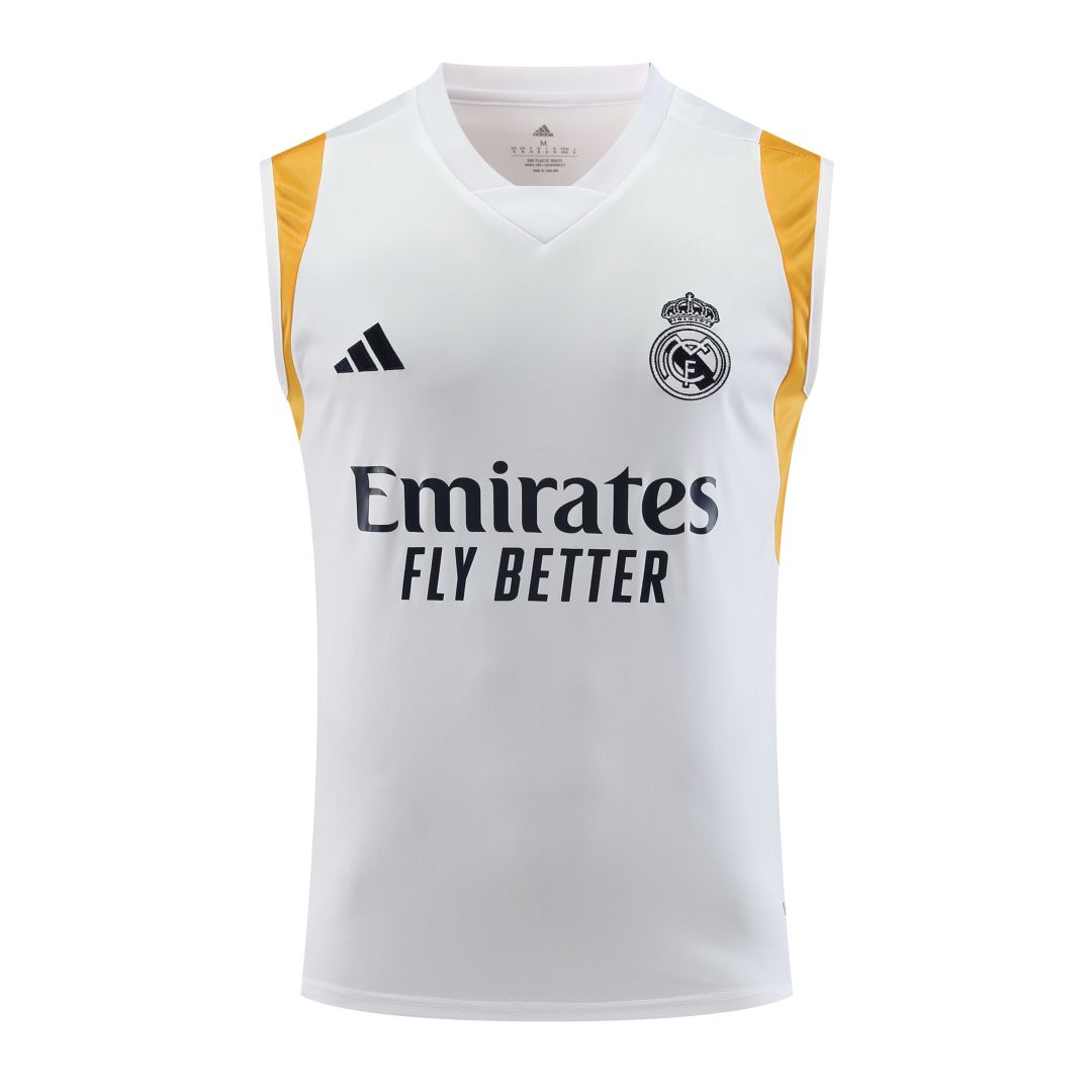 Real Madrid White Pre-Match Vest 23/24 - Soccerfana