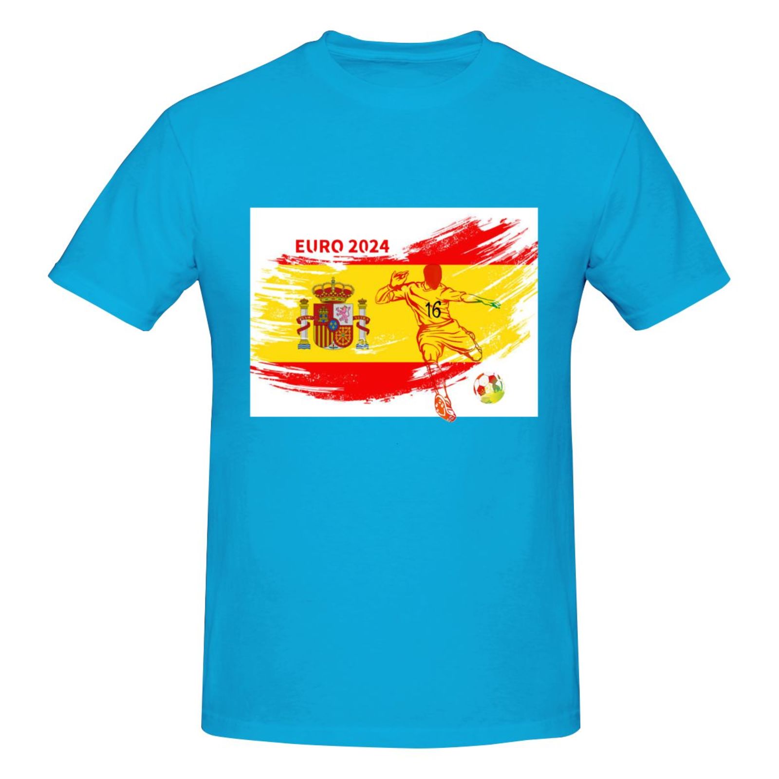Men's Spain EURO 2024 Basic Short Sleeve T-Shirt BST1753 - Soccerfana