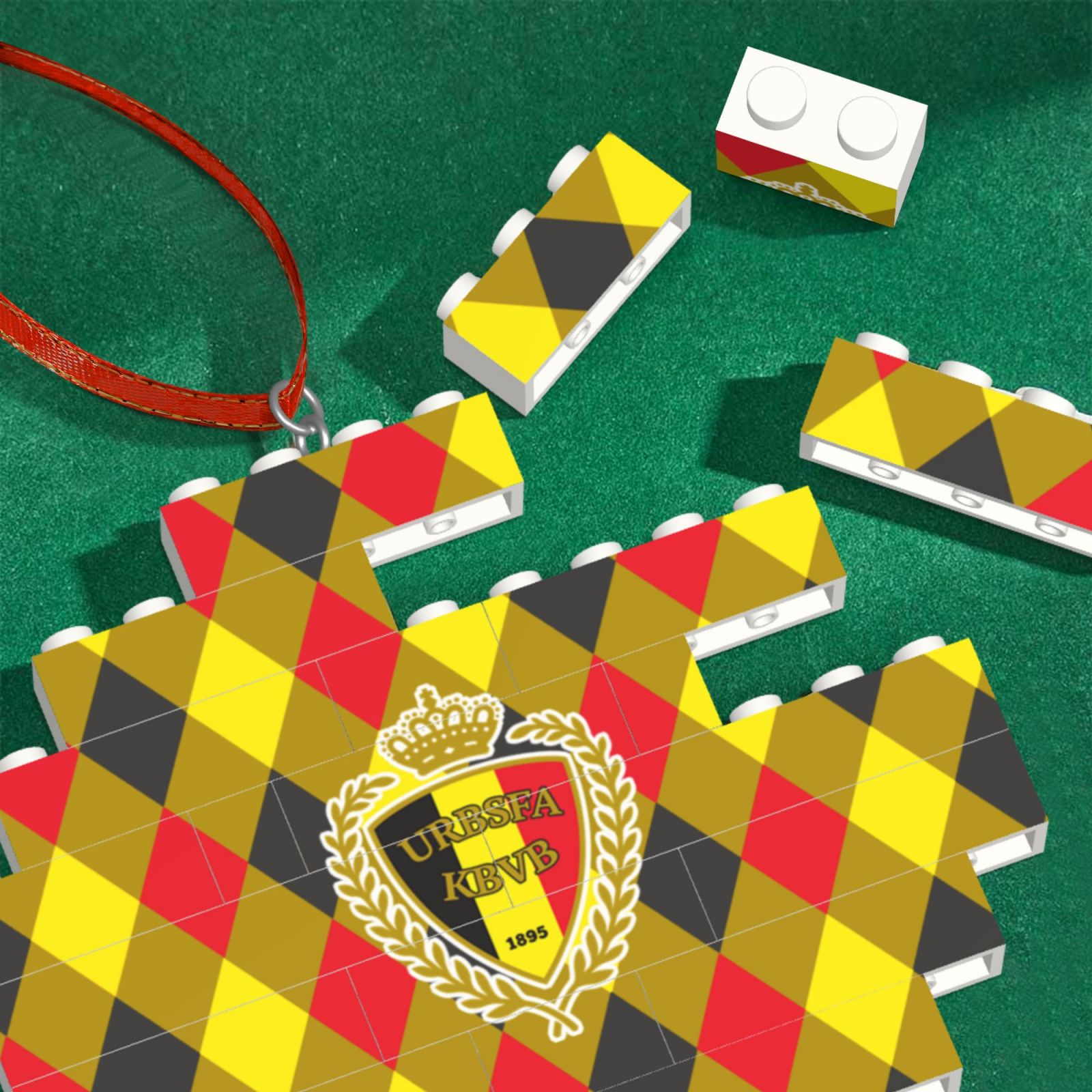 Belgium Building Block Puzzle Ornament BBP2040 - Soccerfana