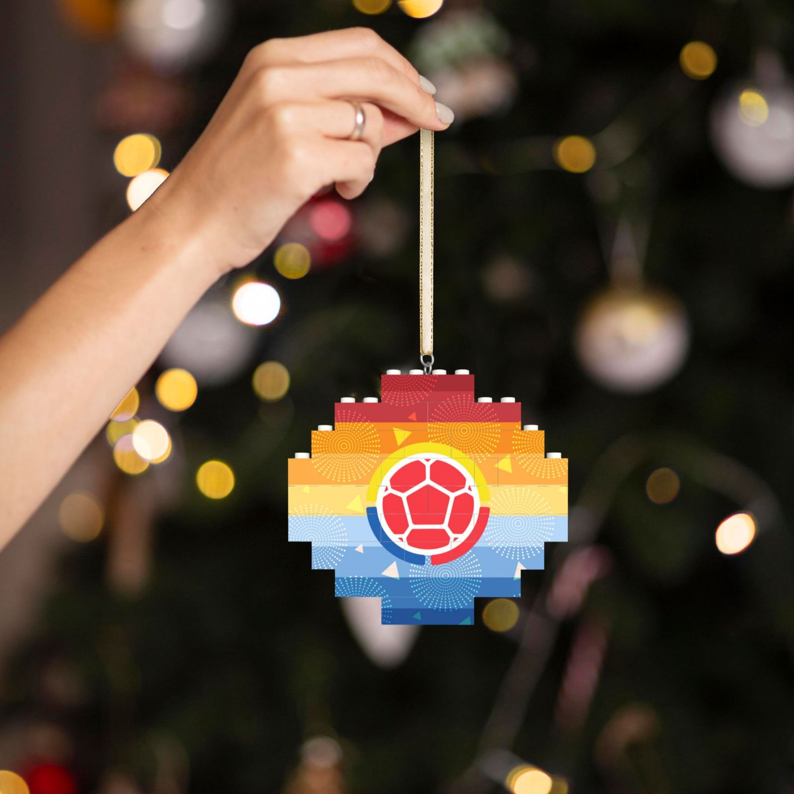 Colombia Building Block Puzzle Ornament BBP2170 - Soccerfana