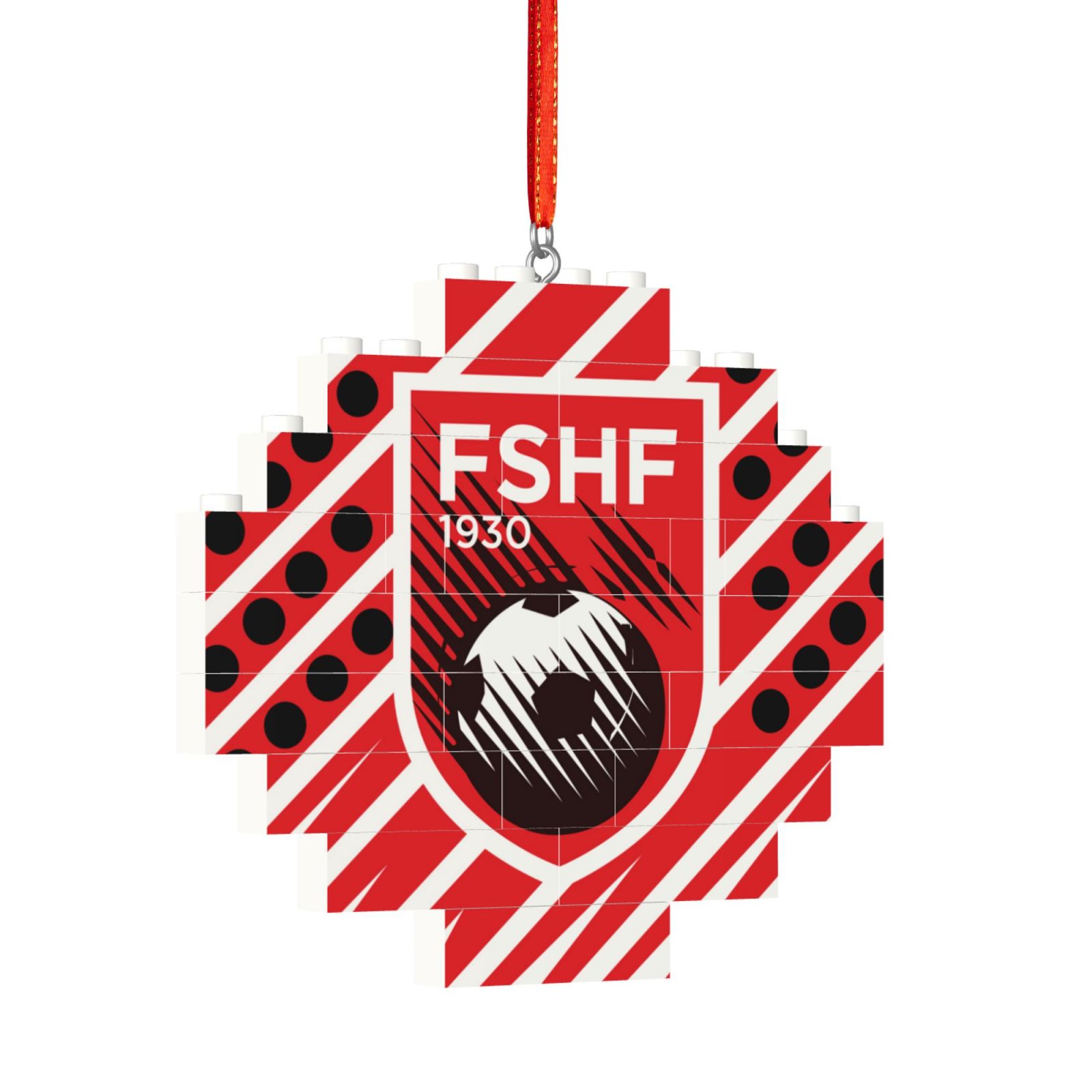 Albania Building Block Puzzle Ornament BBP2198 - Soccerfana