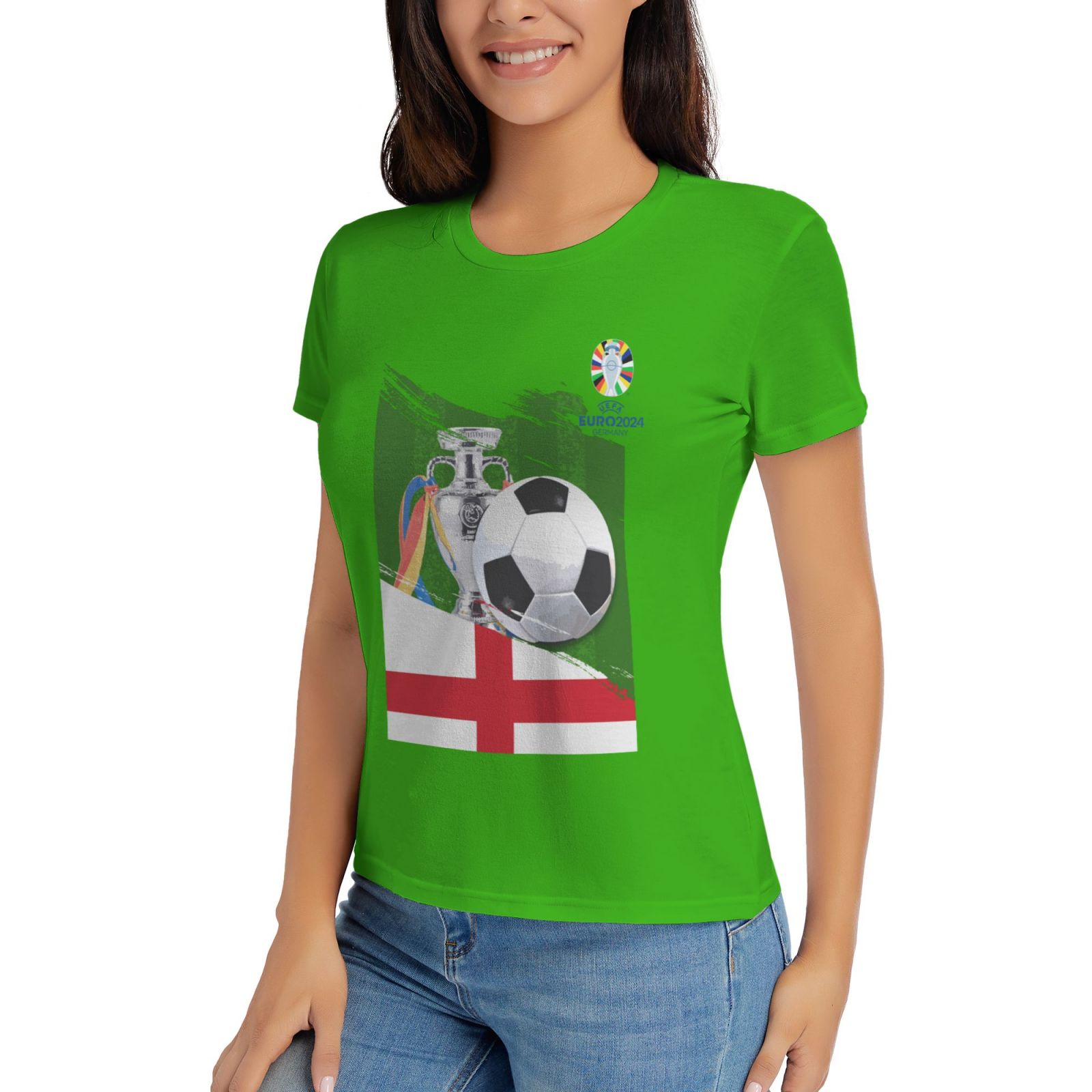 Women's England EURO 2024 Basic Short Sleeve T-Shirt WBT1682 - Soccerfana