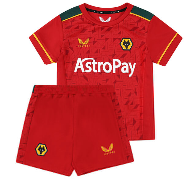 Kid's Wolverhampton Wanderers Away Jersey+Shorts 23/24 - Soccerfana