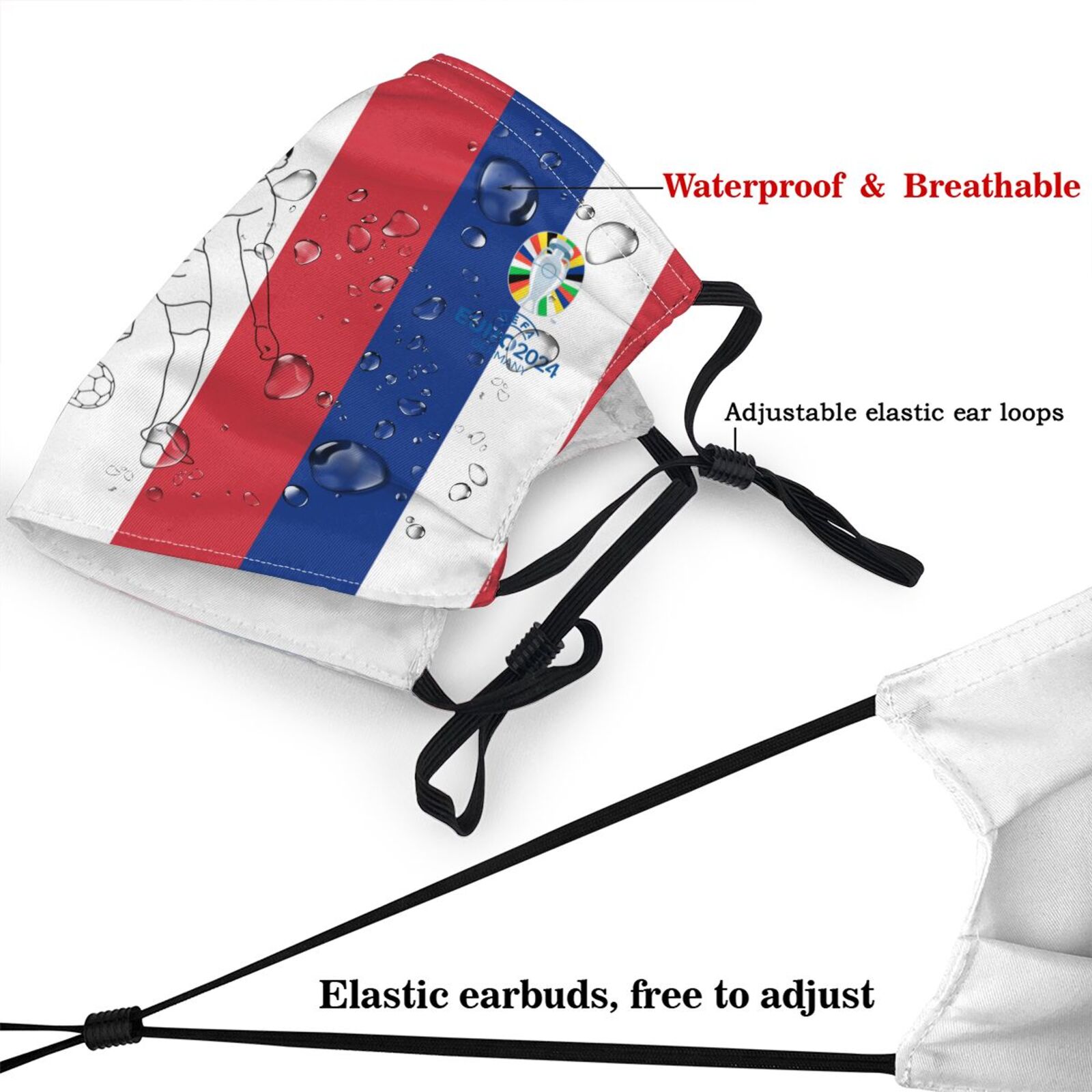 France EURO 2024 Adult Dust Mask DMK1737 - Soccerfana