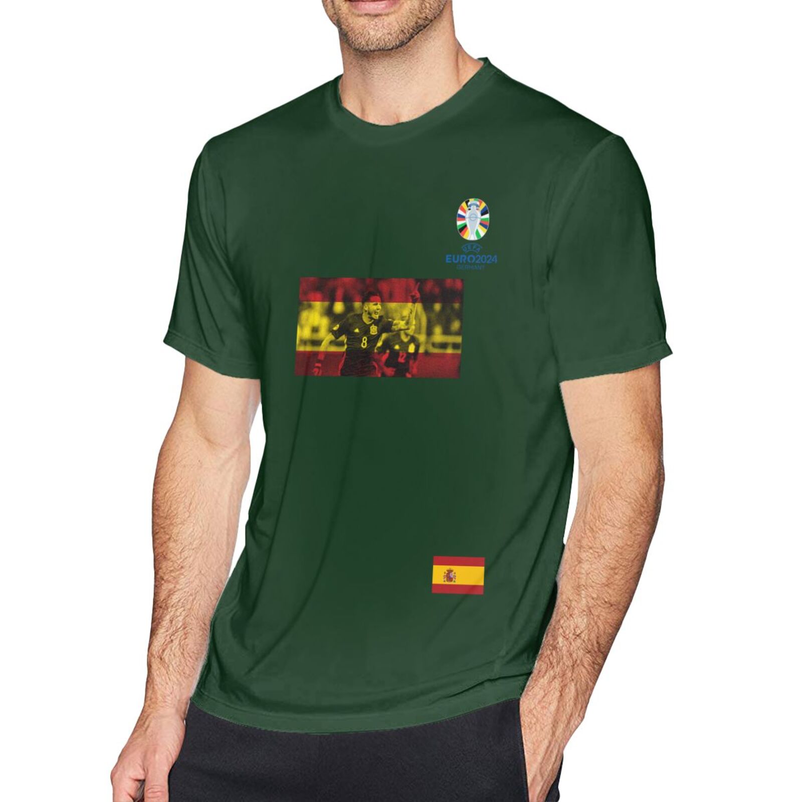 Men's Spain EURO 2024 Basic Short Sleeve T-Shirt BST1739 - Soccerfana