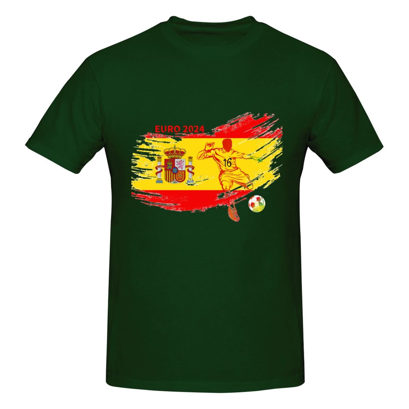 Men's Spain EURO 2024 Basic Short Sleeve T-Shirt BST1752 - Soccerfana