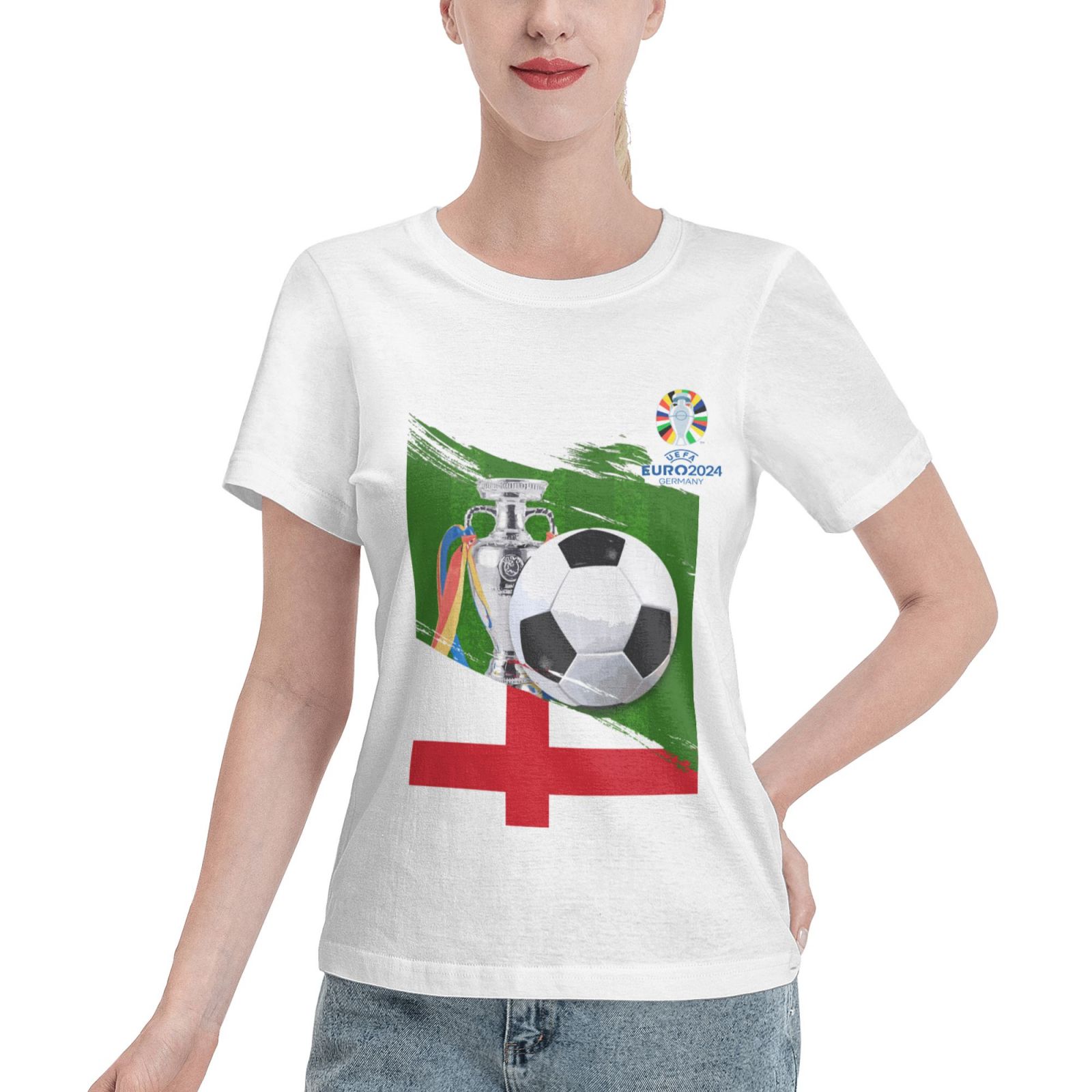 Women's England EURO 2024 Basic Short Sleeve T-Shirt WBT1682 - Soccerfana