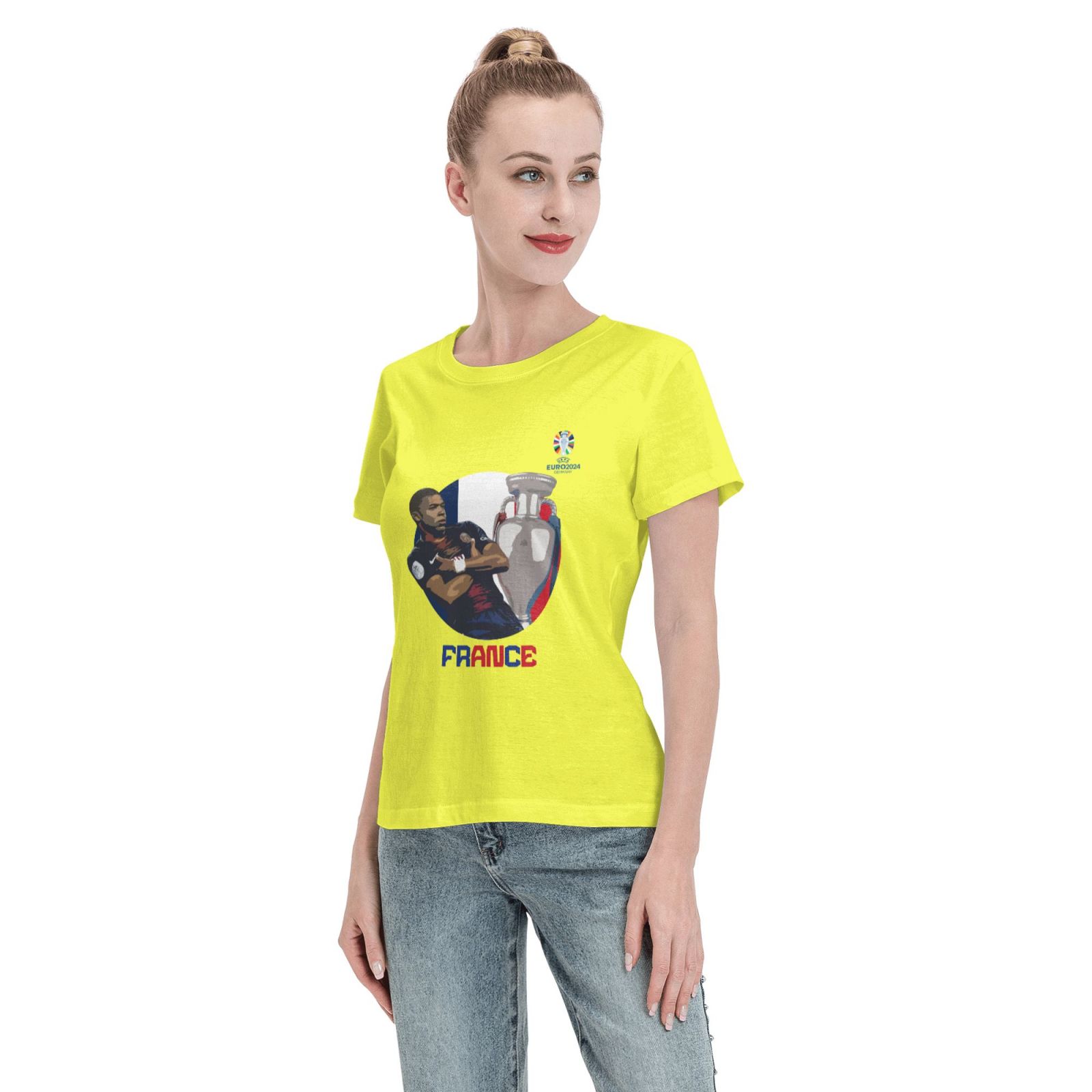 Women's France EURO 2024 Basic Short Sleeve T-Shirt WBT1730 - Soccerfana