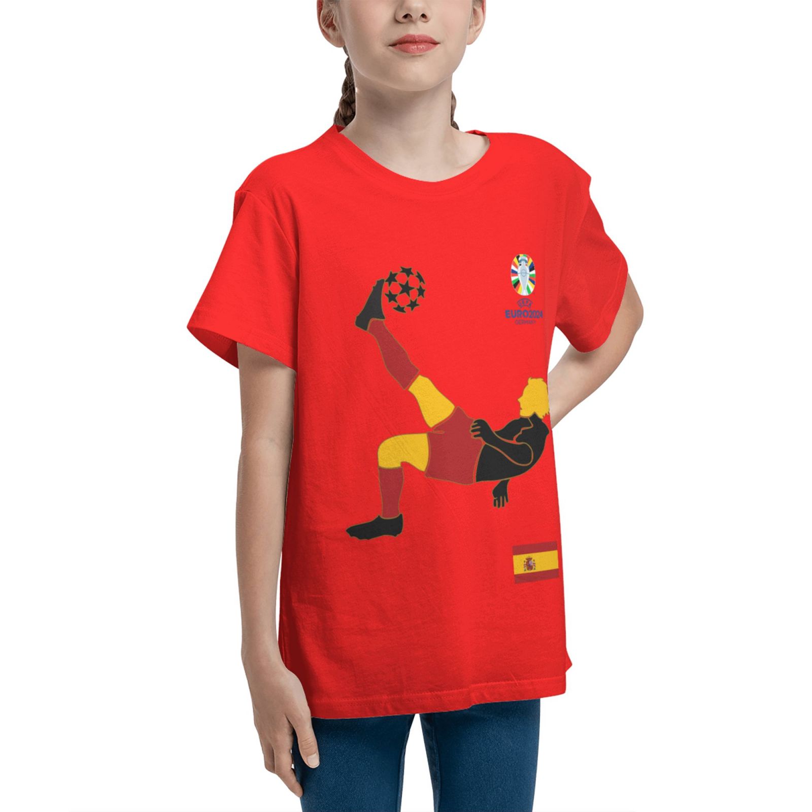 Kid's Spain EURO 2024 Teenage T-shirt TET1726 - Soccerfana
