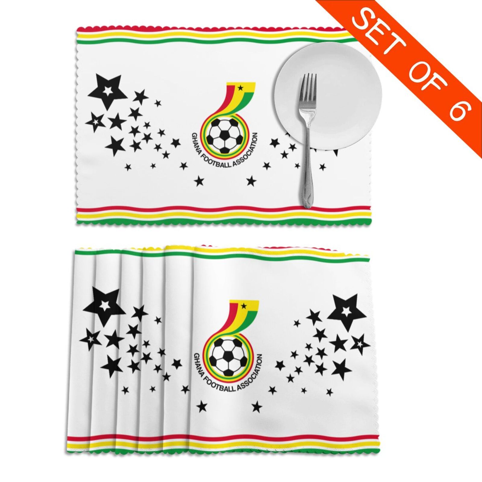 Ghana Placemat Set Of 6 PFD2275 - Soccerfana