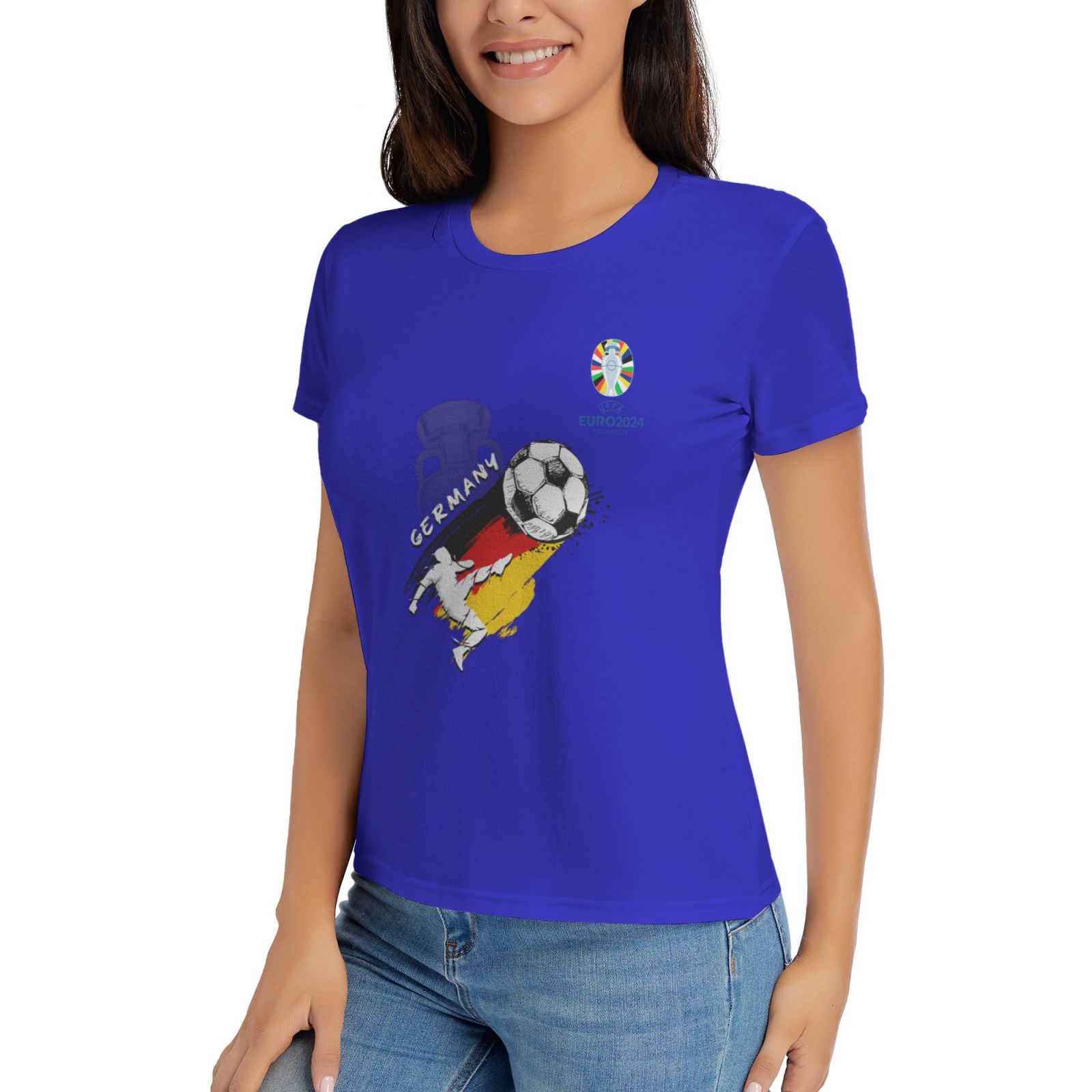 Women's Germany EURO 2024 Basic Short Sleeve T-Shirt WBT1680 - Soccerfana