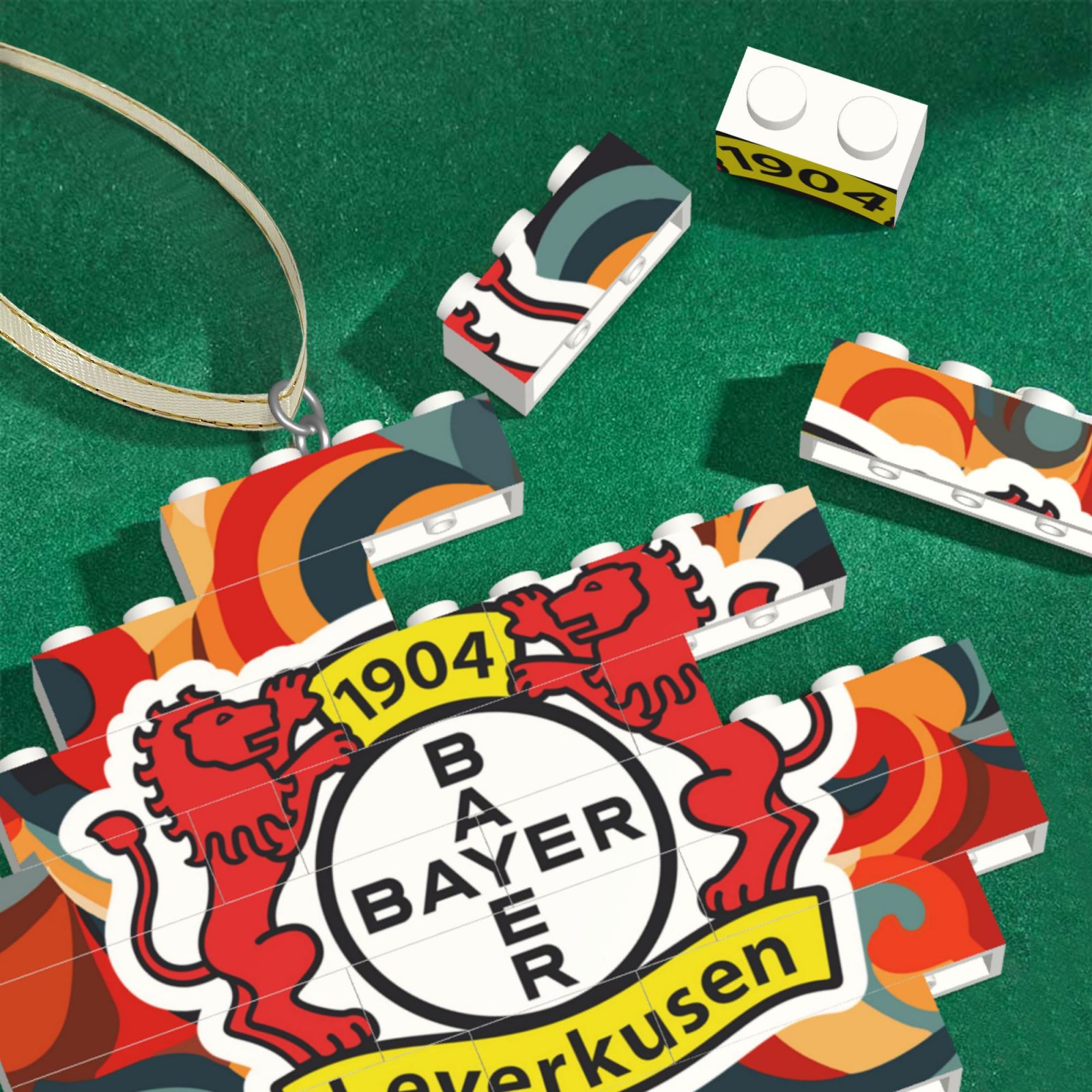 Bayer 04 Leverkusen Building Block Puzzle Ornament BBP2174 - Soccerfana