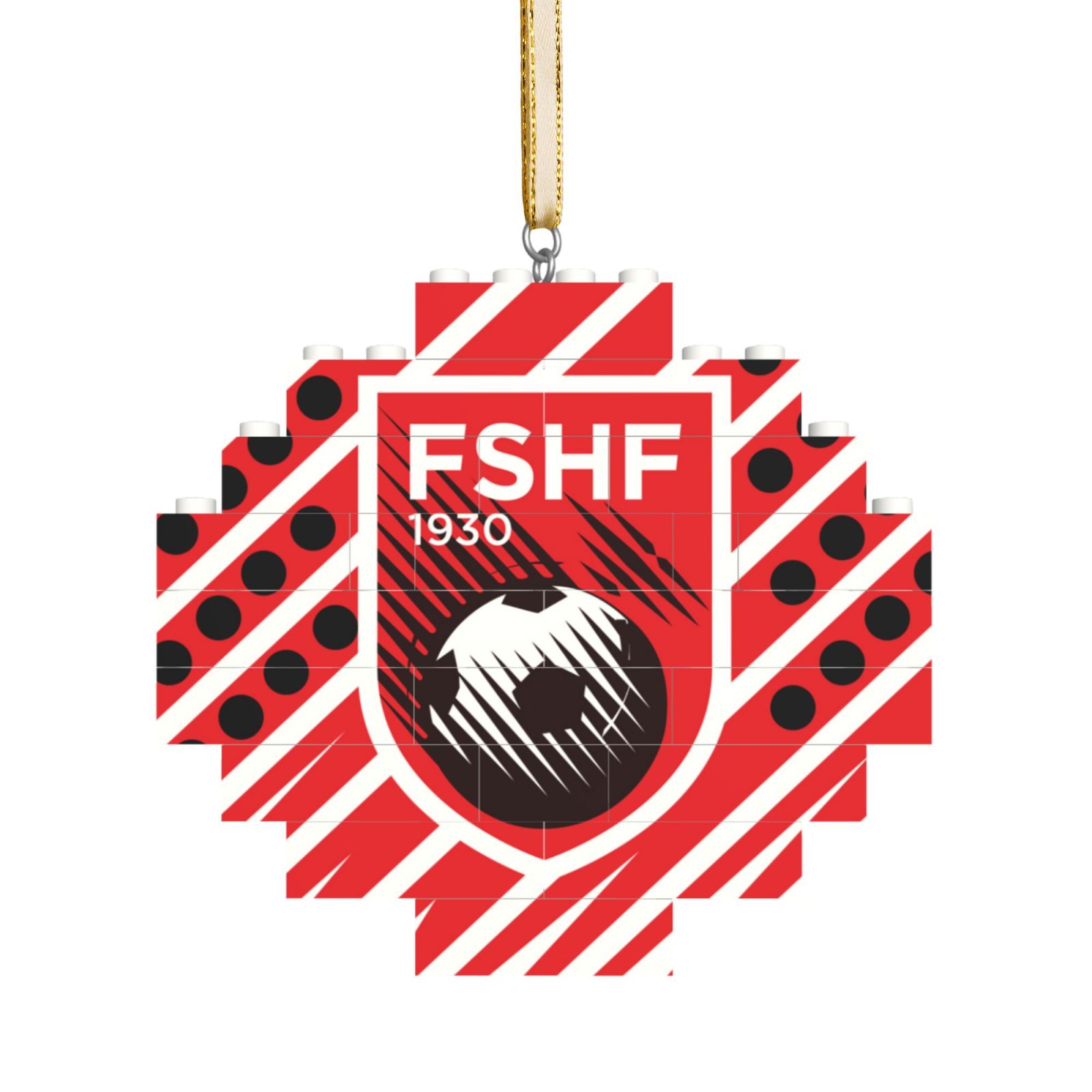 Albania Building Block Puzzle Ornament BBP2198 - Soccerfana