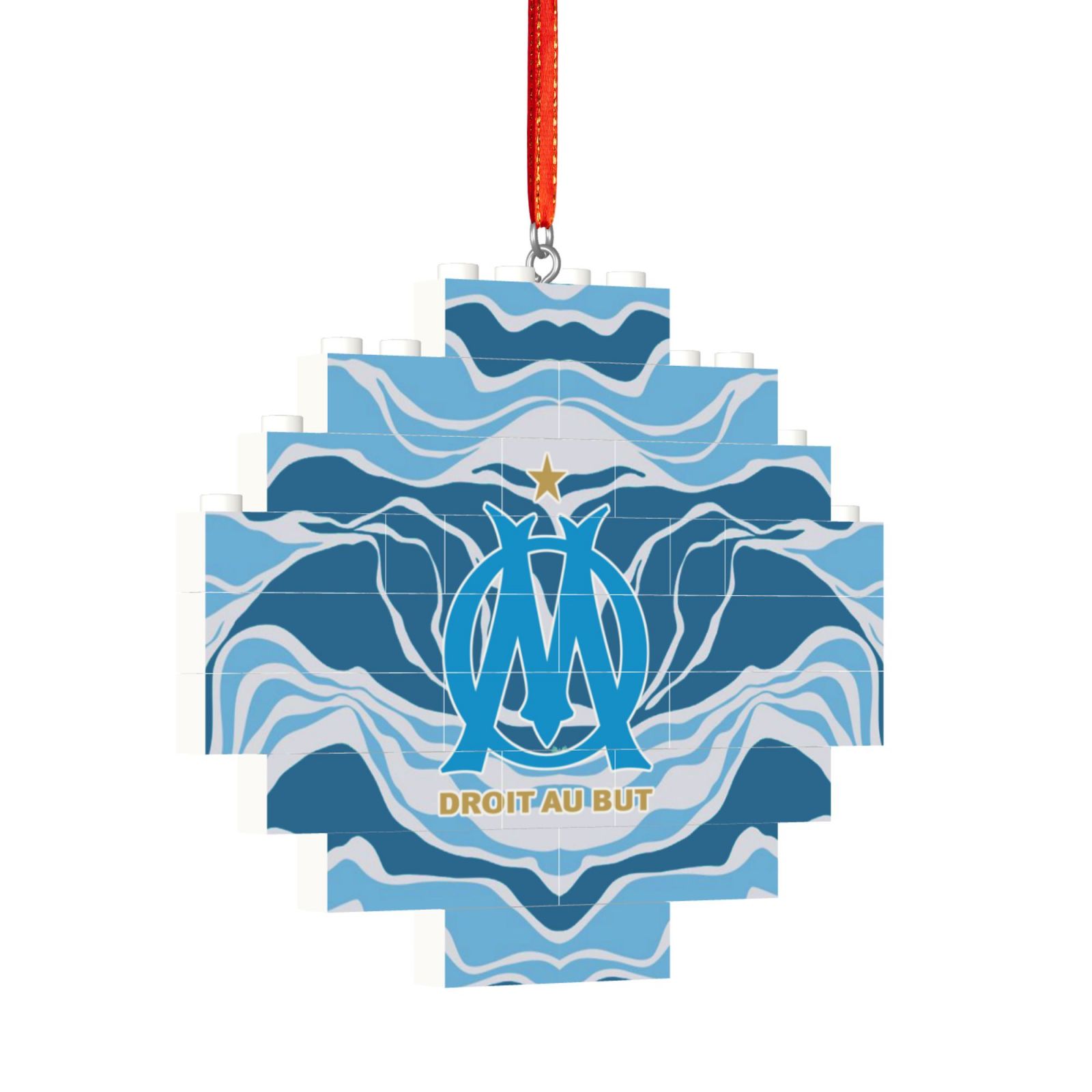 Olympique Marseille Building Block Puzzle Ornament BBP2021 - Soccerfana