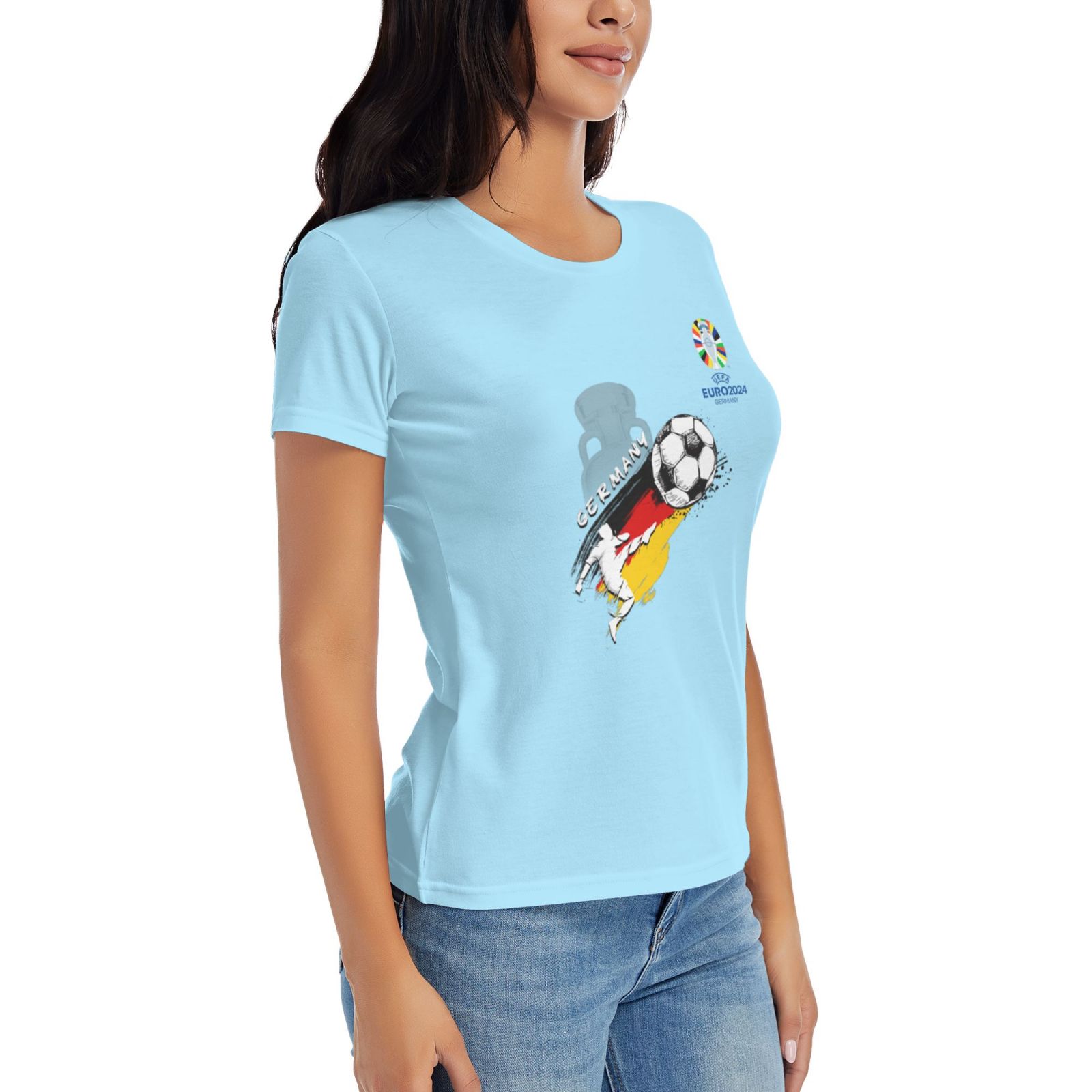Women's Germany EURO 2024 Basic Short Sleeve T-Shirt WBT1680 - Soccerfana
