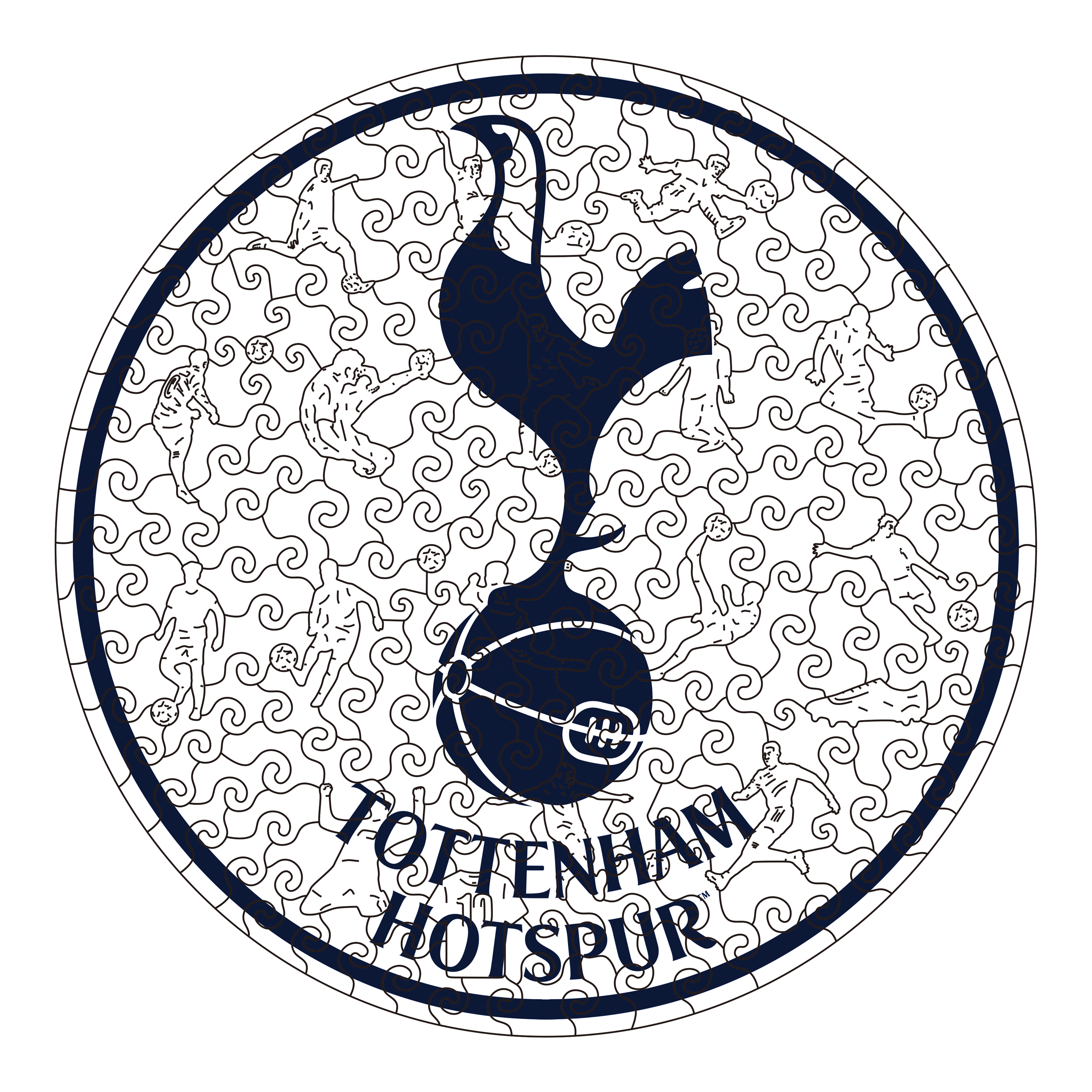 Tottenham Hotspur Logo Wooden Jigsaw Puzzle - Soccerfana