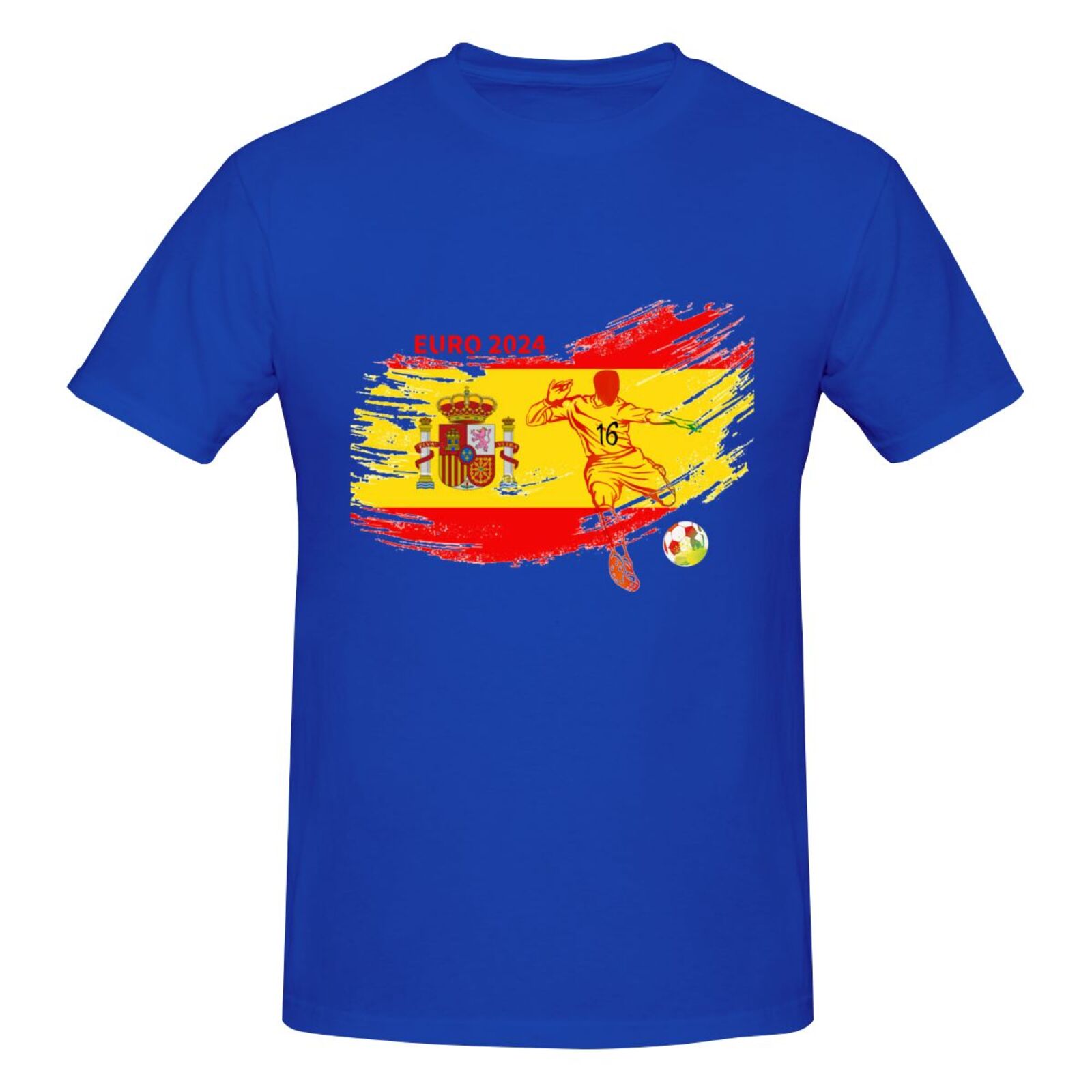 Men's Spain EURO 2024 Basic Short Sleeve T-Shirt BST1752 - Soccerfana