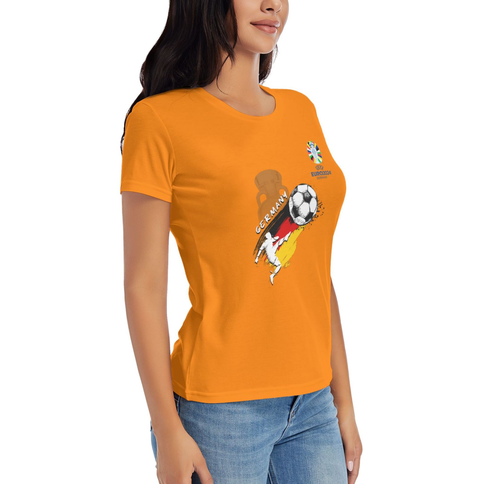 Women's Germany EURO 2024 Basic Short Sleeve T-Shirt WBT1680 - Soccerfana