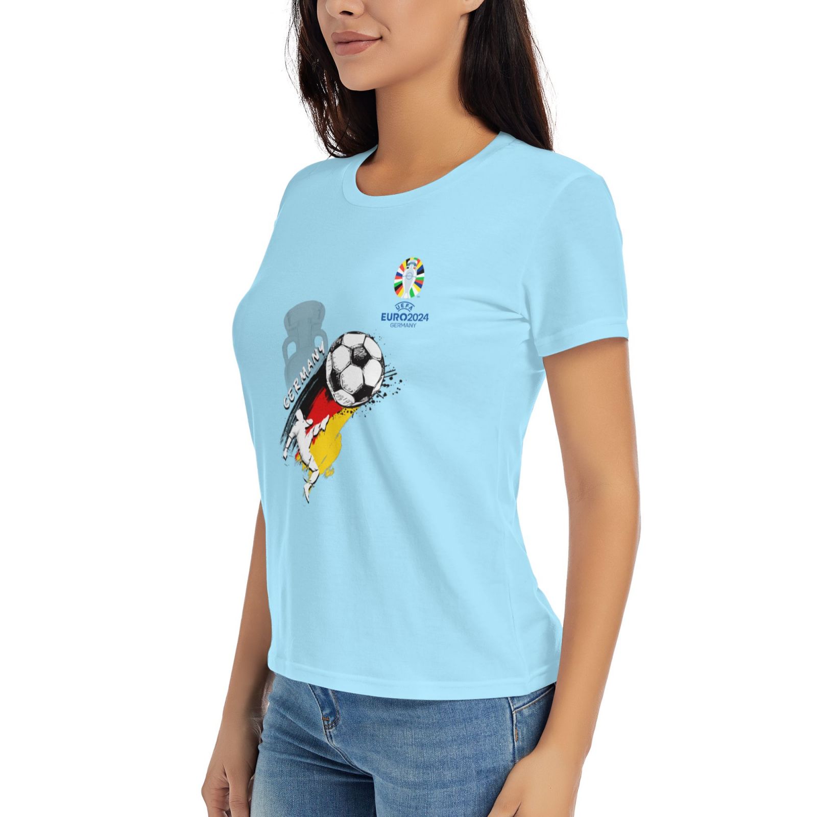 Women's Germany EURO 2024 Basic Short Sleeve T-Shirt WBT1680 - Soccerfana