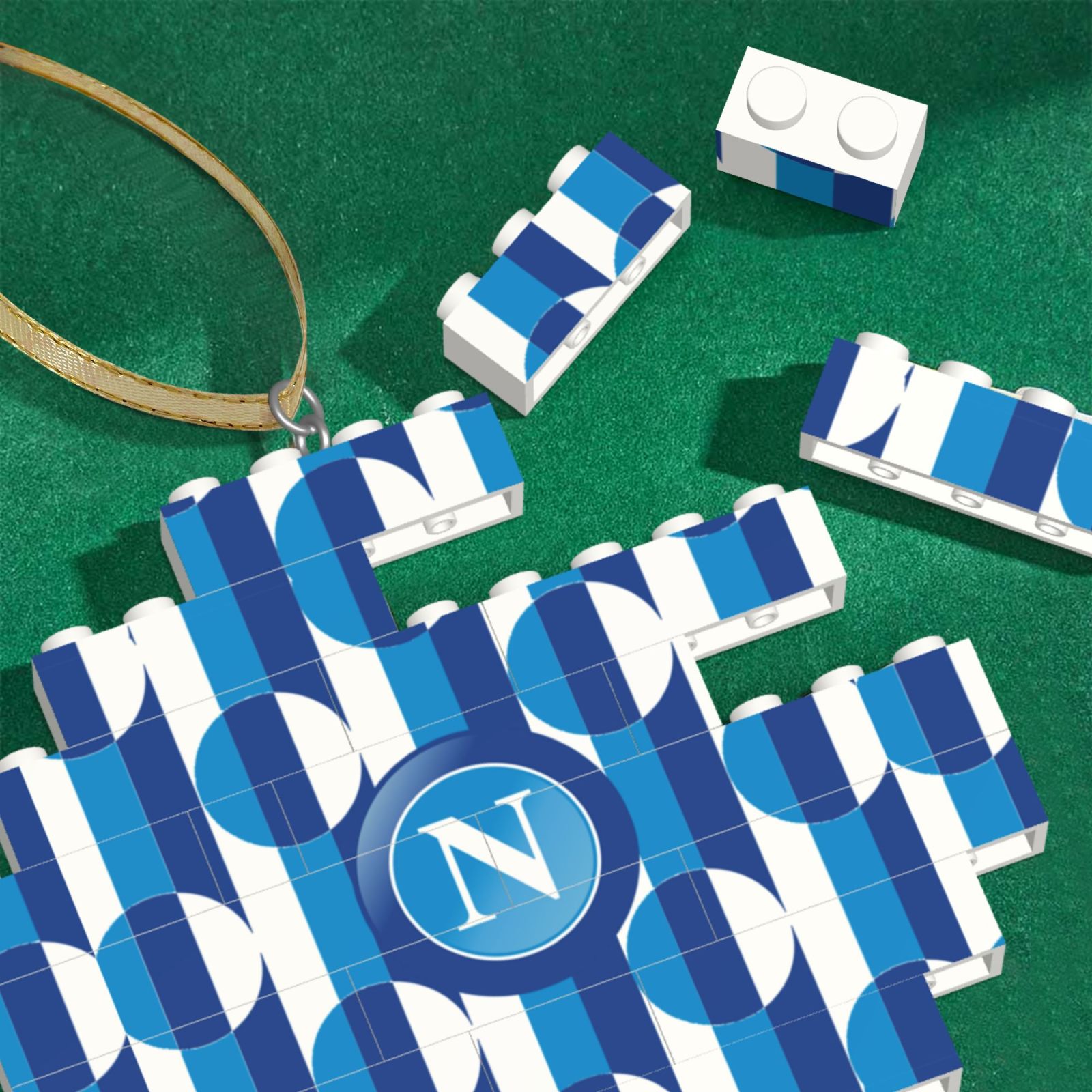SSC Napoli Building Block Puzzle Ornament BBP2002 - Soccerfana