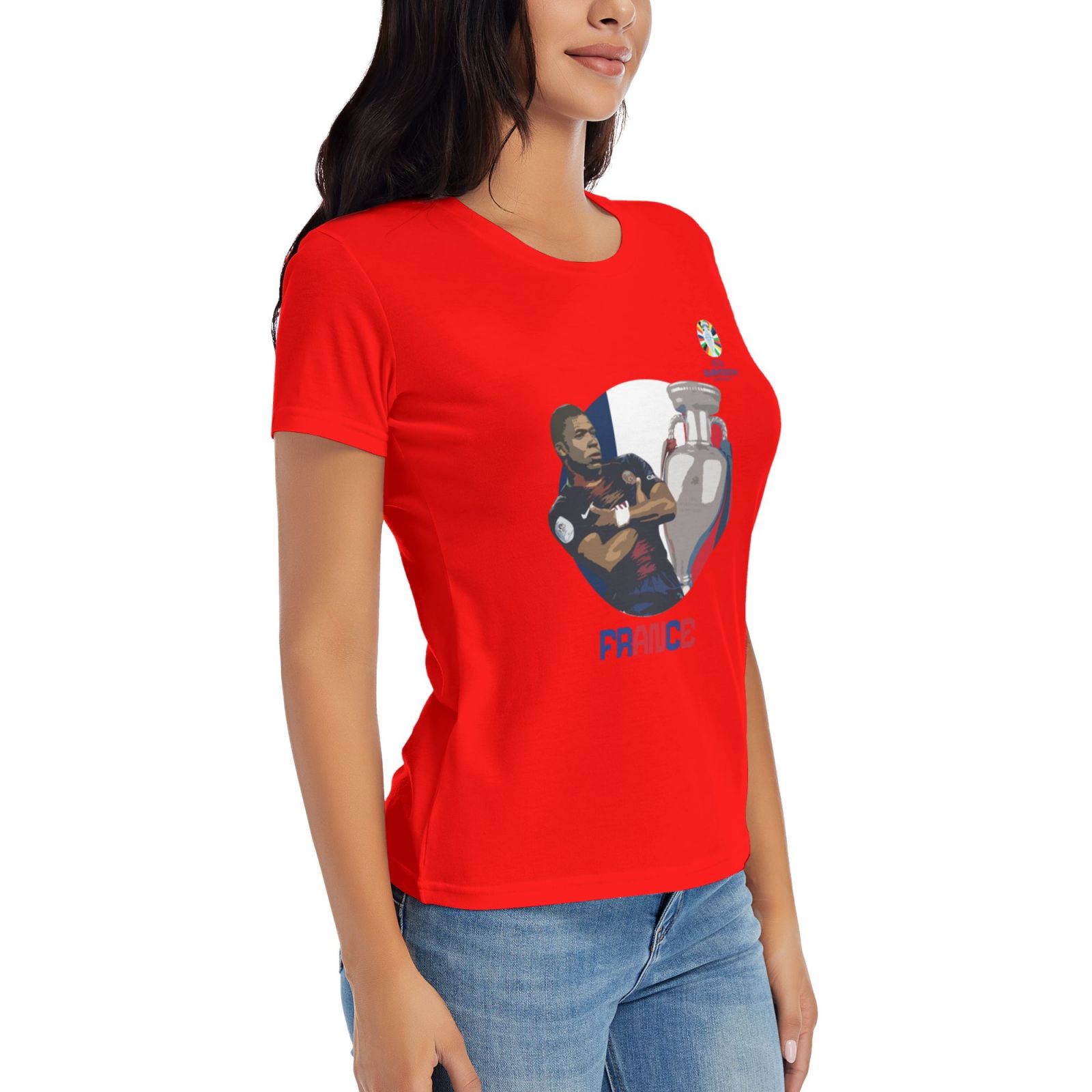 Women's France EURO 2024 Basic Short Sleeve T-Shirt WBT1730 - Soccerfana