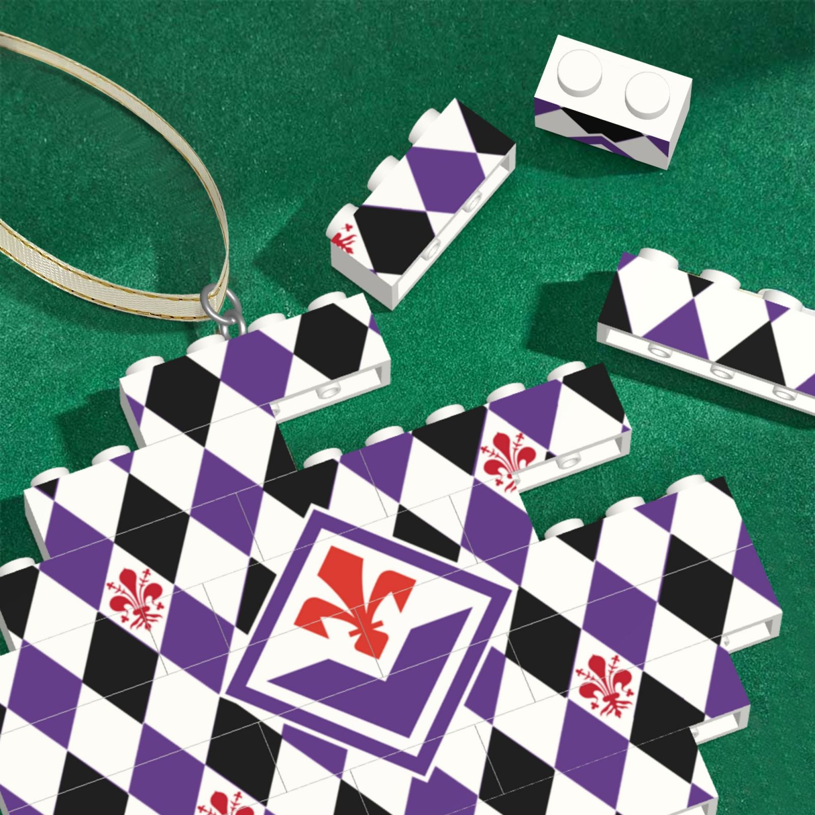 Fiorentina Building Block Puzzle Ornament BBP2031 - Soccerfana