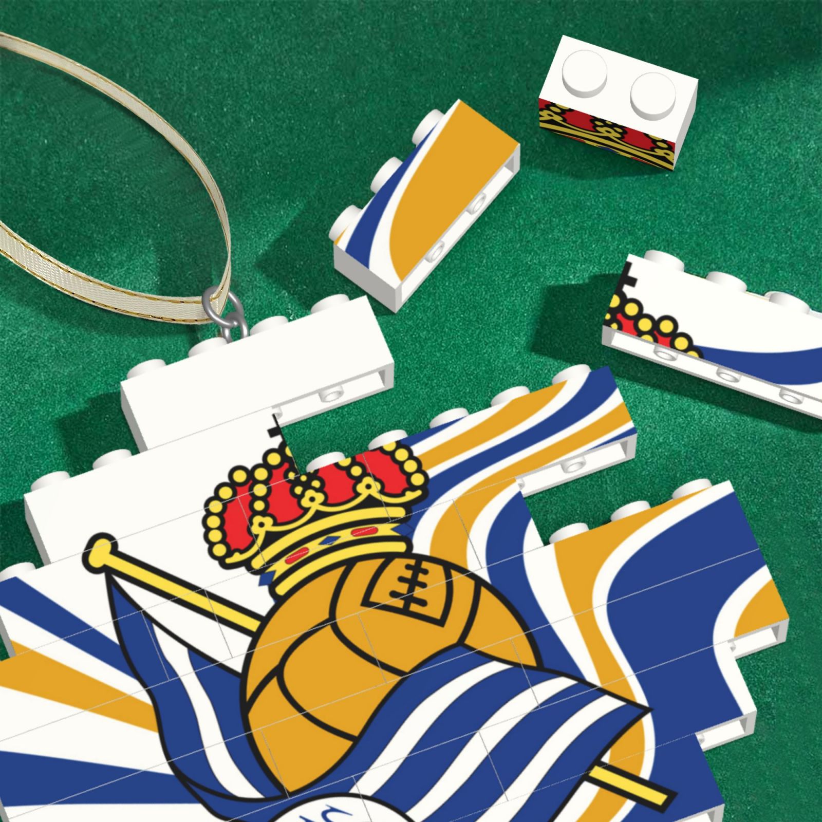 Real Sociedad Building Block Puzzle Ornament BBP2193 - Soccerfana