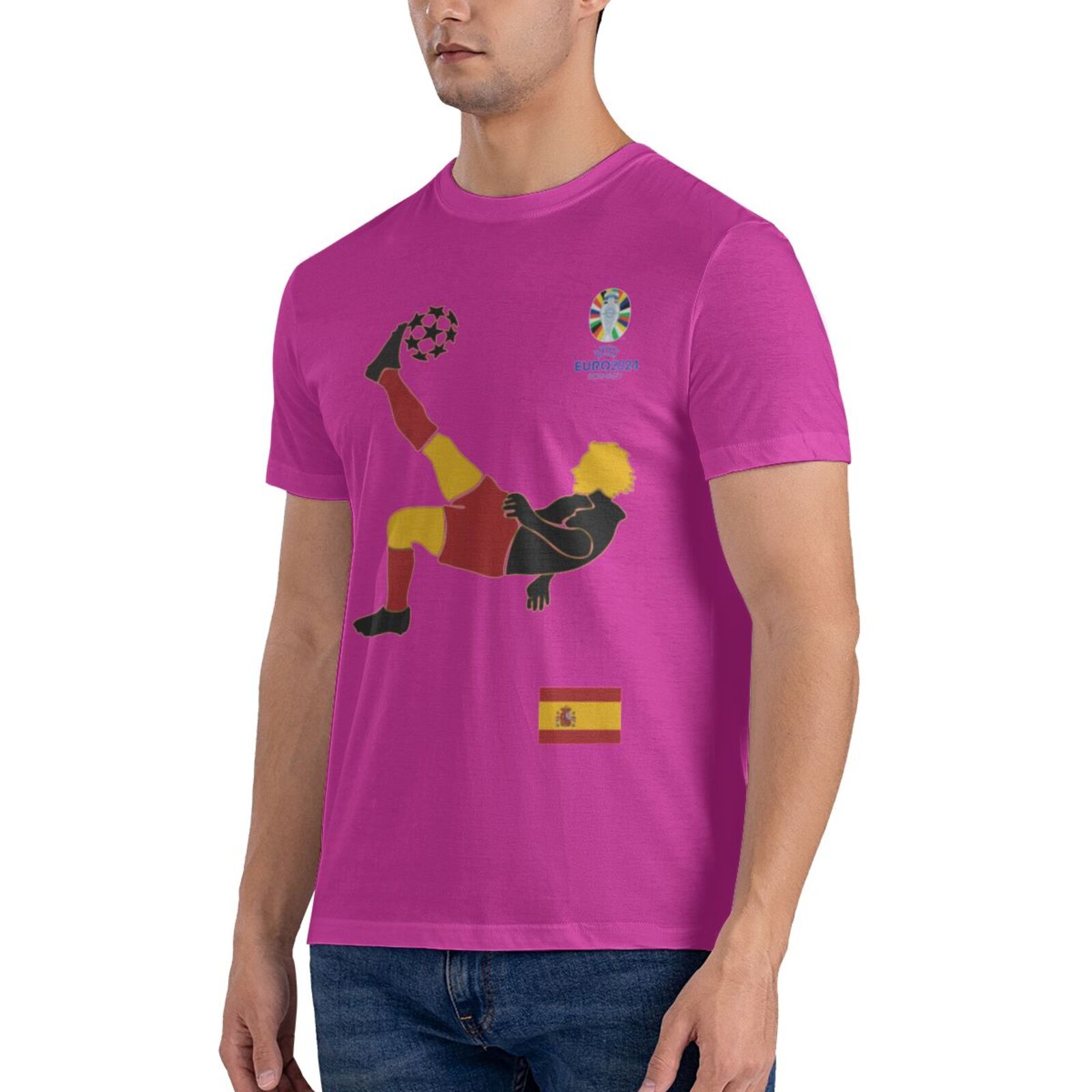 Men's Spain EURO 2024 Basic Short Sleeve T-Shirt BST1724 - Soccerfana