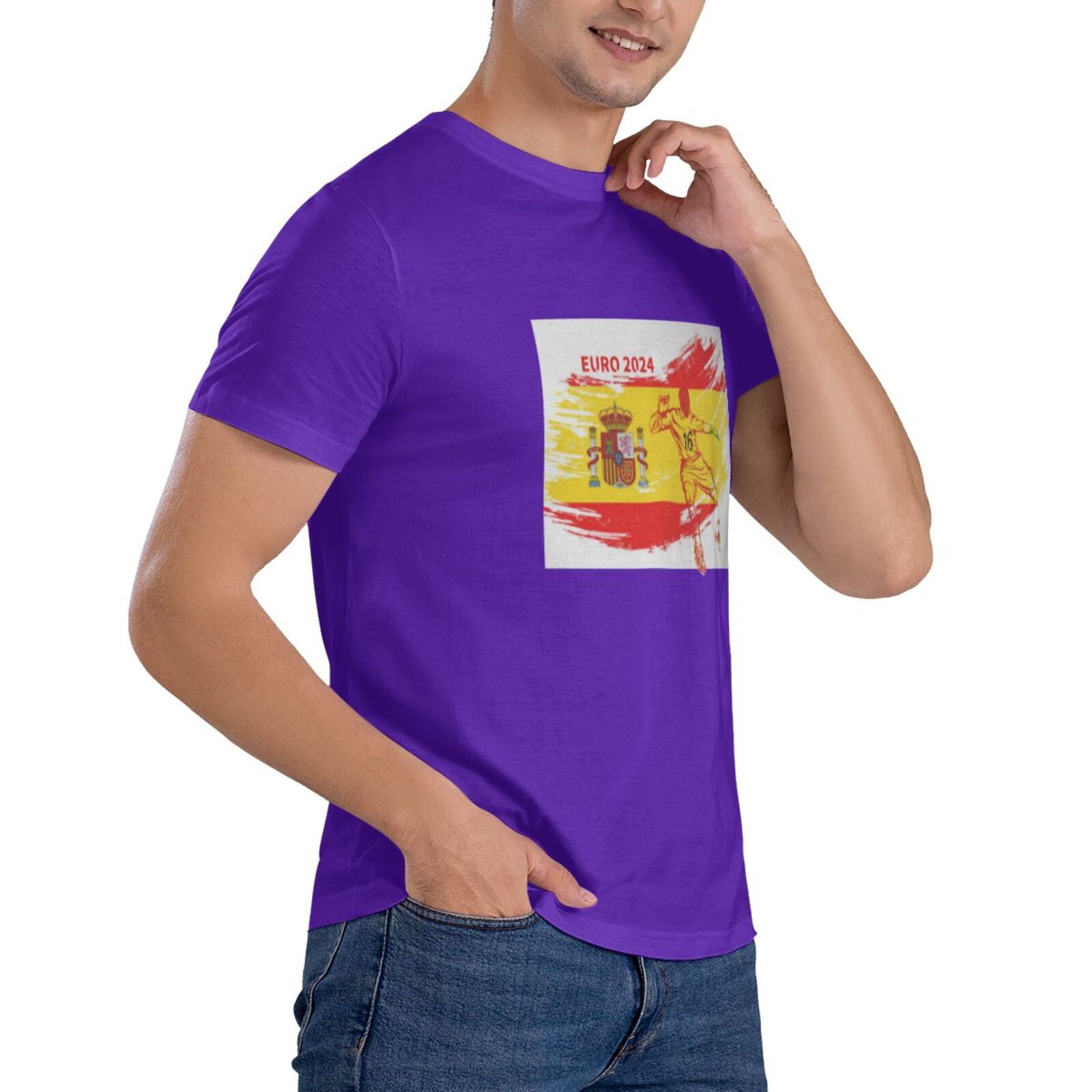 Men's Spain EURO 2024 Basic Short Sleeve T-Shirt BST1753 - Soccerfana