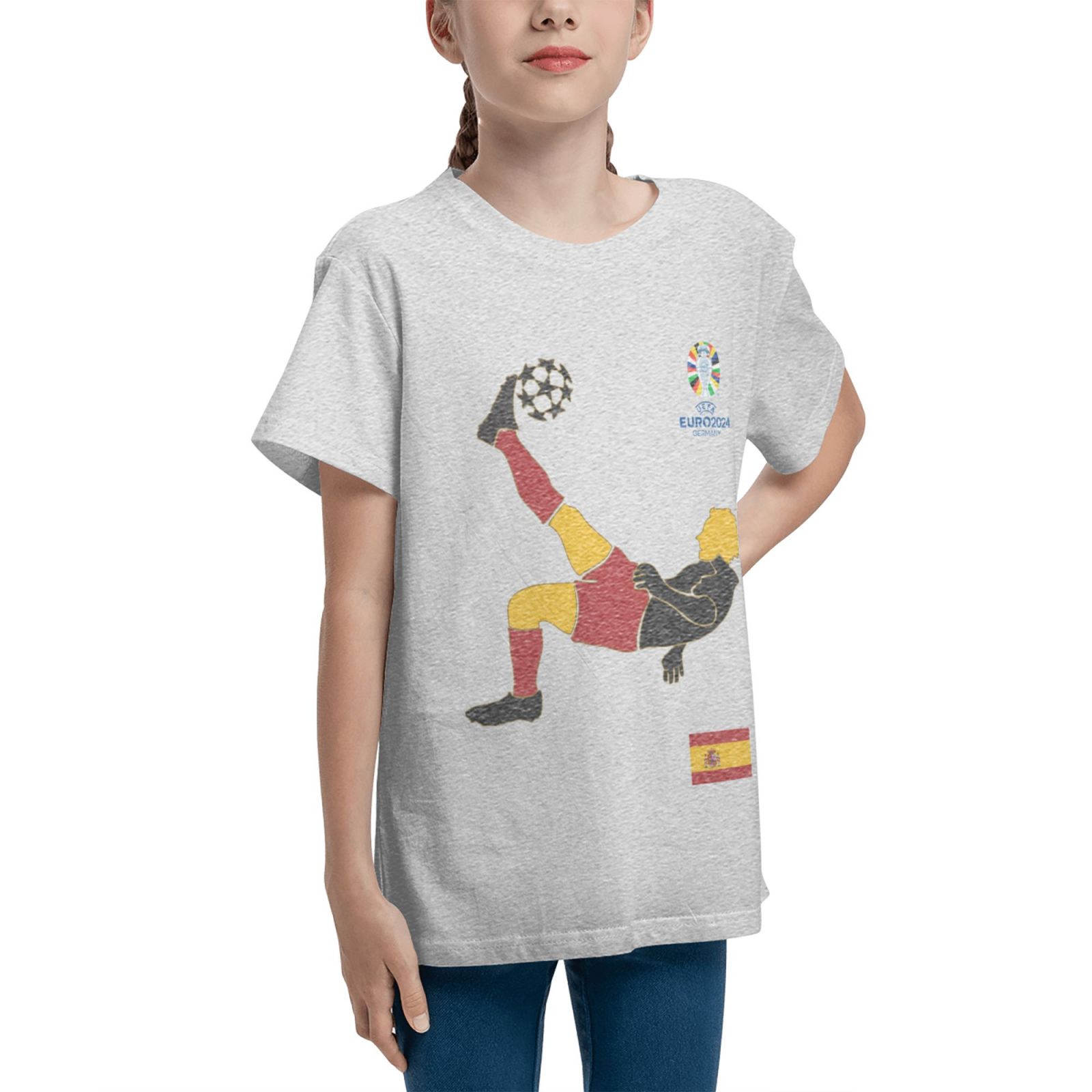 Kid's Spain EURO 2024 Teenage T-shirt TET1726 - Soccerfana